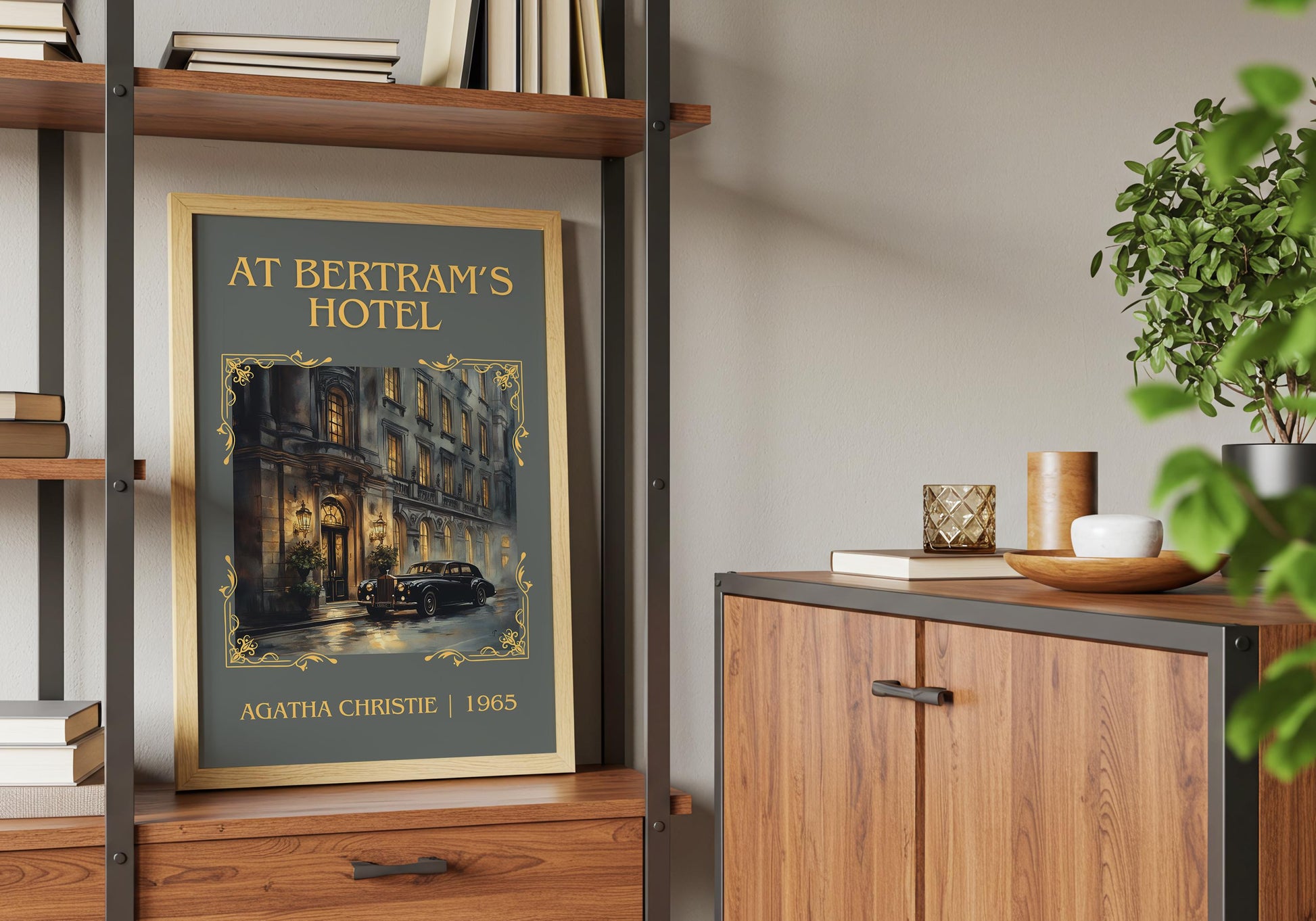 At Bertrams Hotel by Agatha Christie High Quality Poster Print.Free Delivery Wall Art. Author&Blurb Book/Novel Minimalist Home Gift Cover
