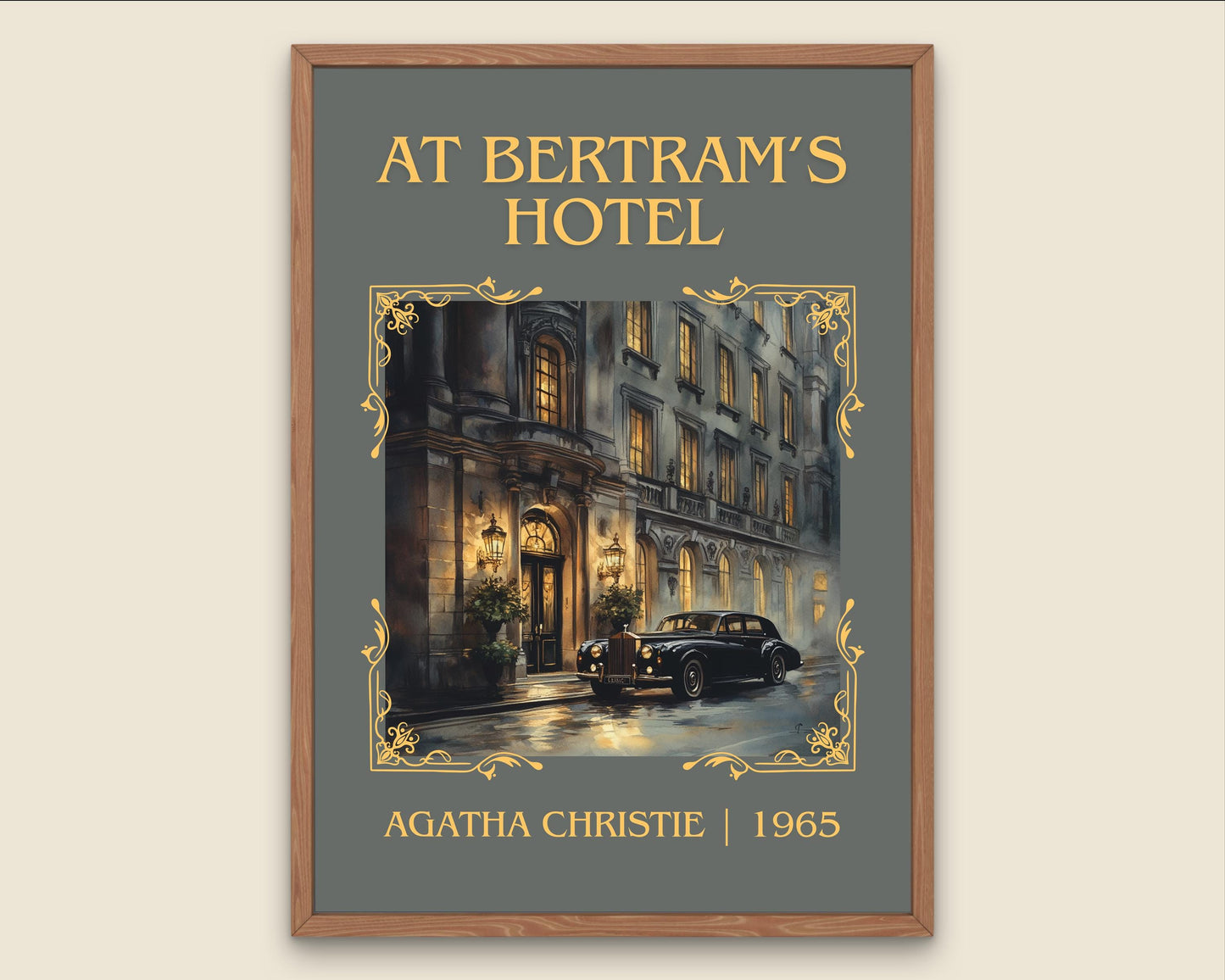 At Bertrams Hotel by Agatha Christie High Quality Poster Print.Free Delivery Wall Art. Author&Blurb Book/Novel Minimalist Home Gift Cover