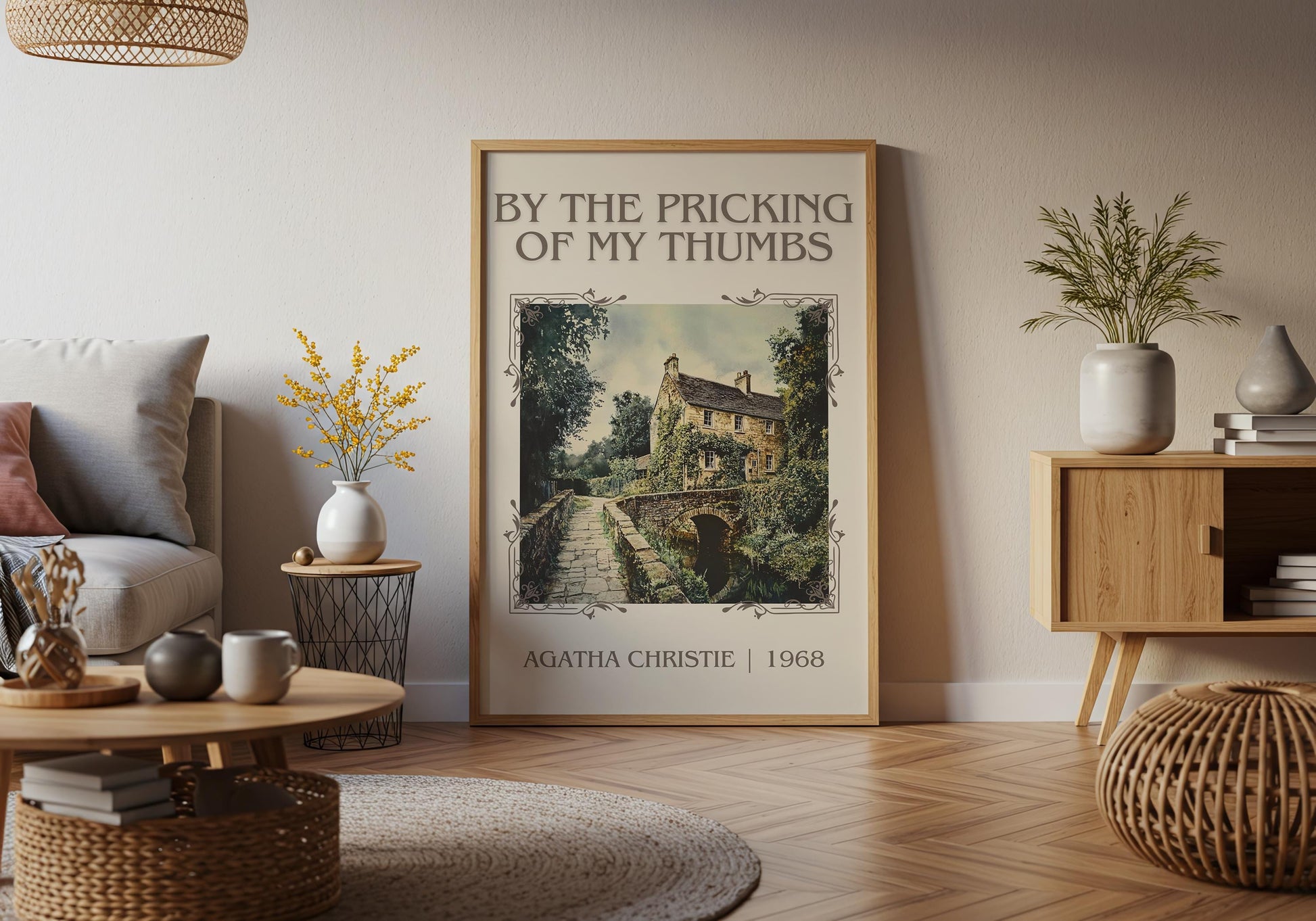 By The Pricking Of My Thumbs by Agatha Christie High Quality Poster Print.Free Delivery Wall Art. Author&Blurb Book/Novel Minimalist Gift
