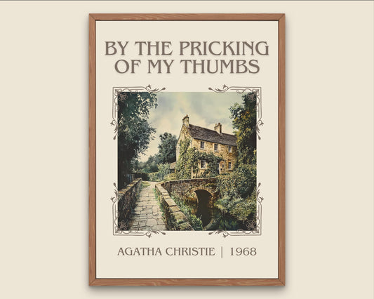 By The Pricking Of My Thumbs by Agatha Christie High Quality Poster Print.Free Delivery Wall Art. Author&Blurb Book/Novel Minimalist Gift