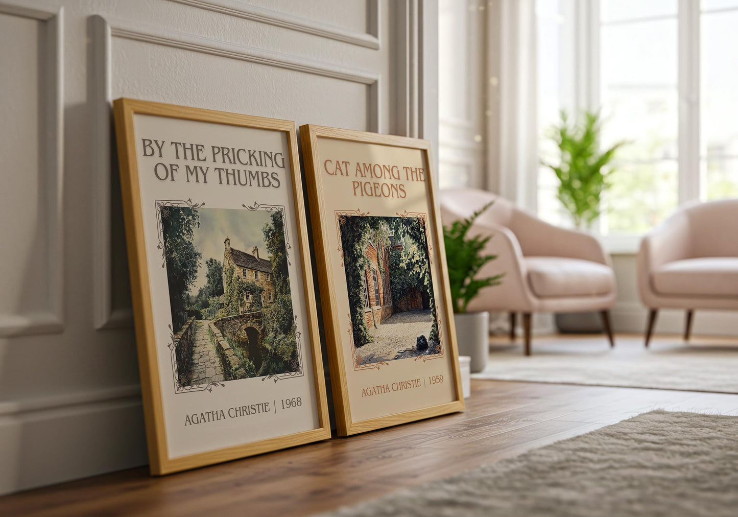 Cat Among The Pigeons by Agatha Christie High Quality Poster Print.Free Delivery Wall Art-Author&Blurb Book/Novel Minimalist Home Gift Cover