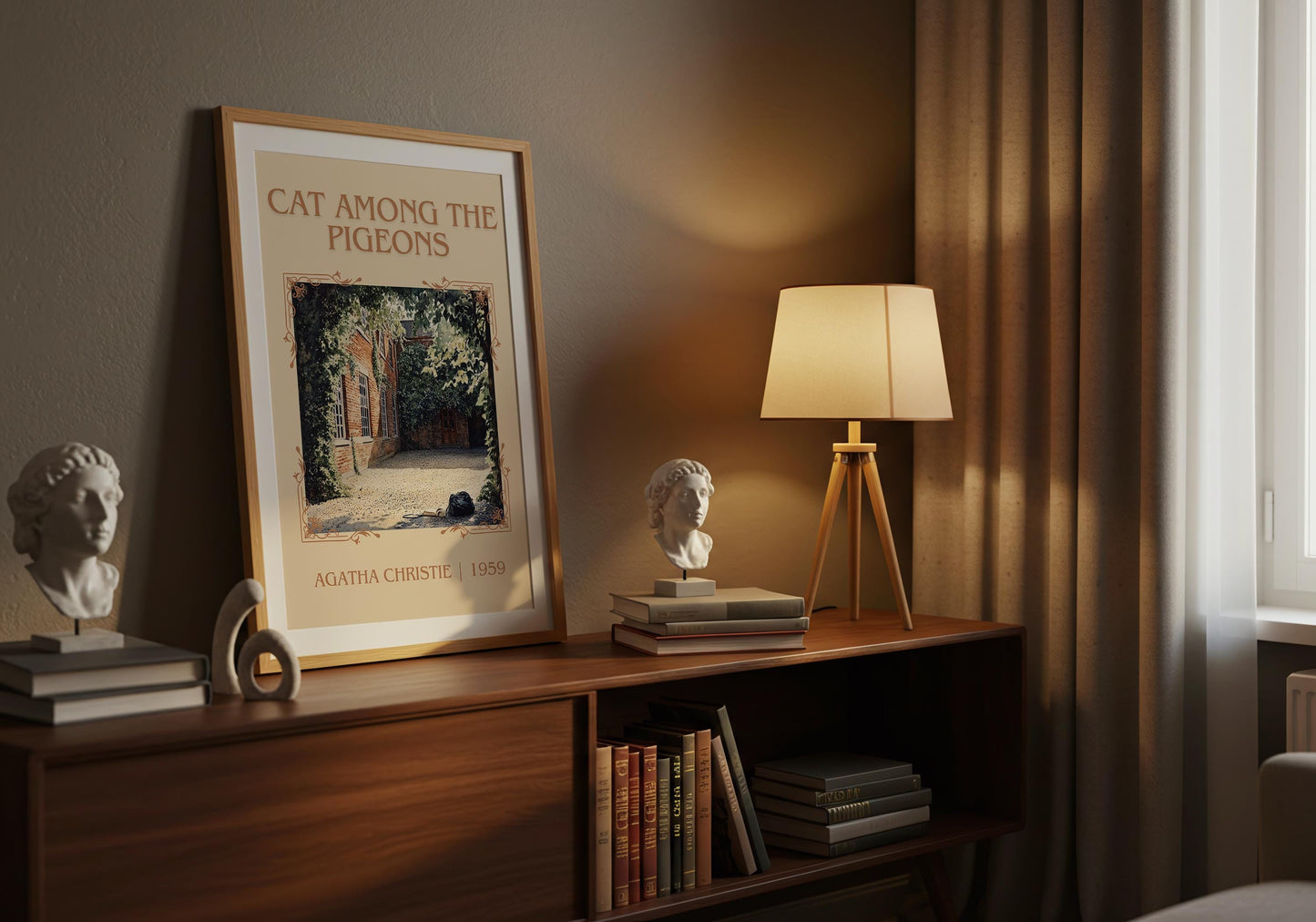 Cat Among The Pigeons by Agatha Christie High Quality Poster Print.Free Delivery Wall Art-Author&Blurb Book/Novel Minimalist Home Gift Cover