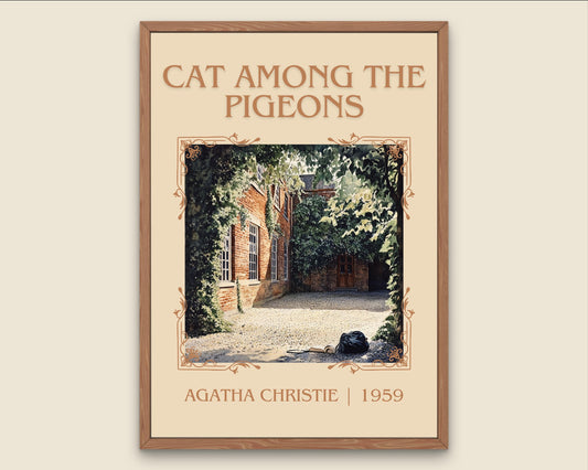 Cat Among The Pigeons by Agatha Christie High Quality Poster Print.Free Delivery Wall Art-Author&Blurb Book/Novel Minimalist Home Gift Cover