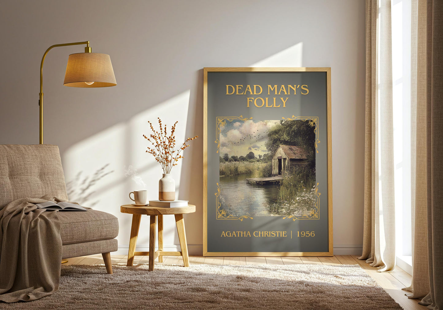 Dead Man's Folly by Agatha Christie High Quality Poster Print.Free Delivery Wall Art-Author&Blurb Book/Novel Minimalist Home Gift Cover