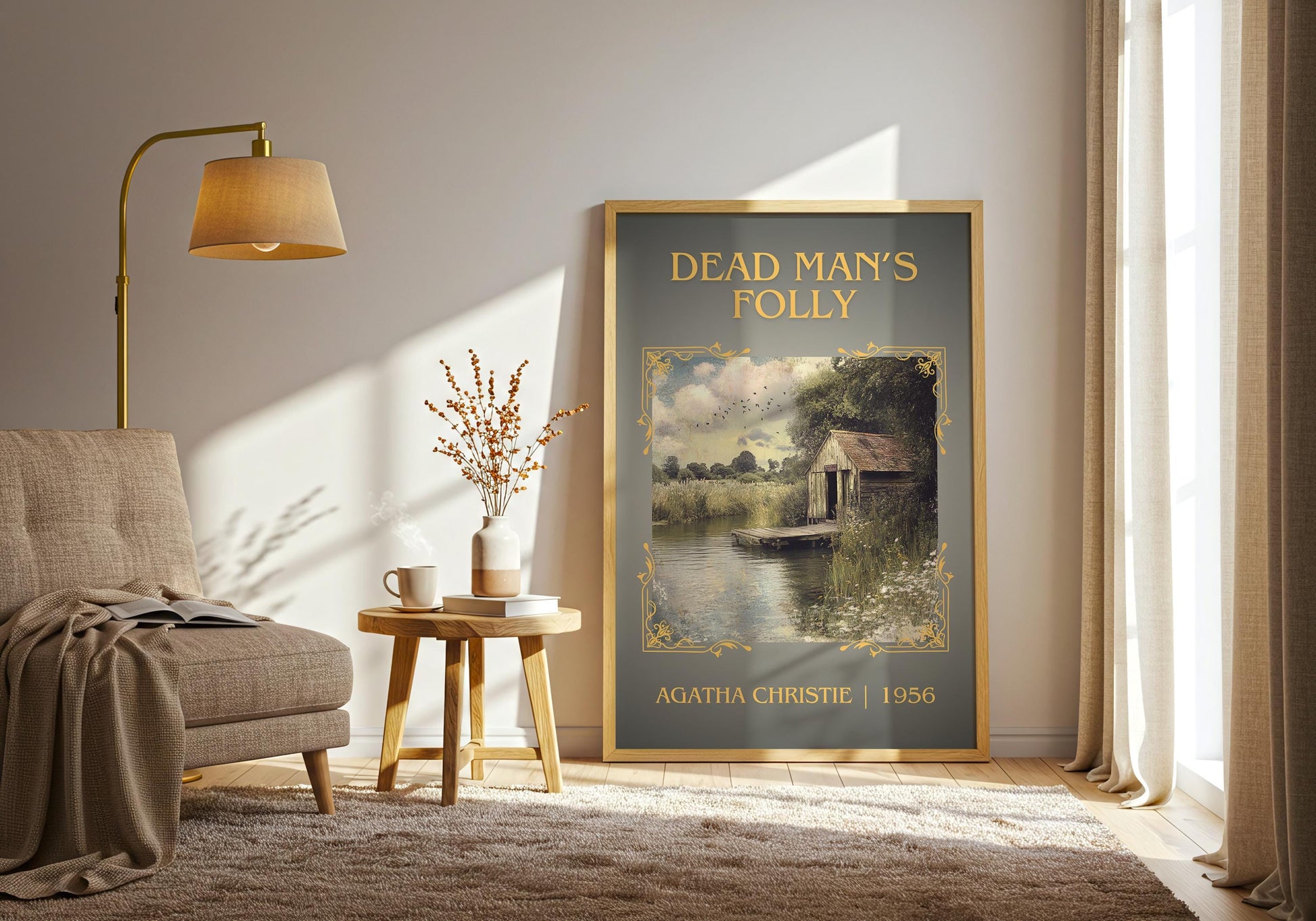 Dead Man's Folly by Agatha Christie High Quality Poster Print.Free Delivery Wall Art-Author&Blurb Book/Novel Minimalist Home Gift Cover