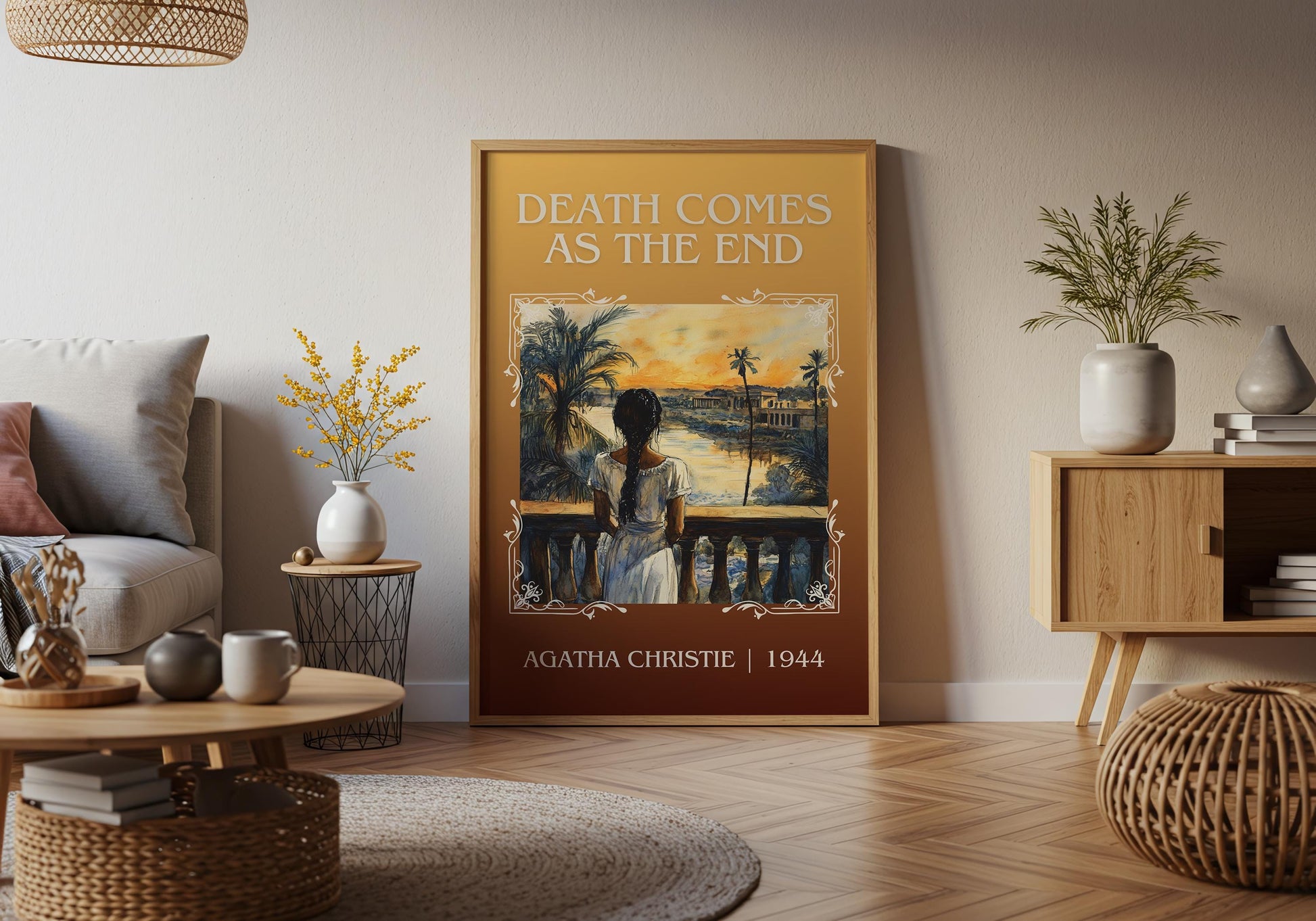 Death Comes At The End by Agatha Christie High Quality Poster Print.Free Delivery Wall Art. Author&Blurb Book/Novel Minimalist Gift