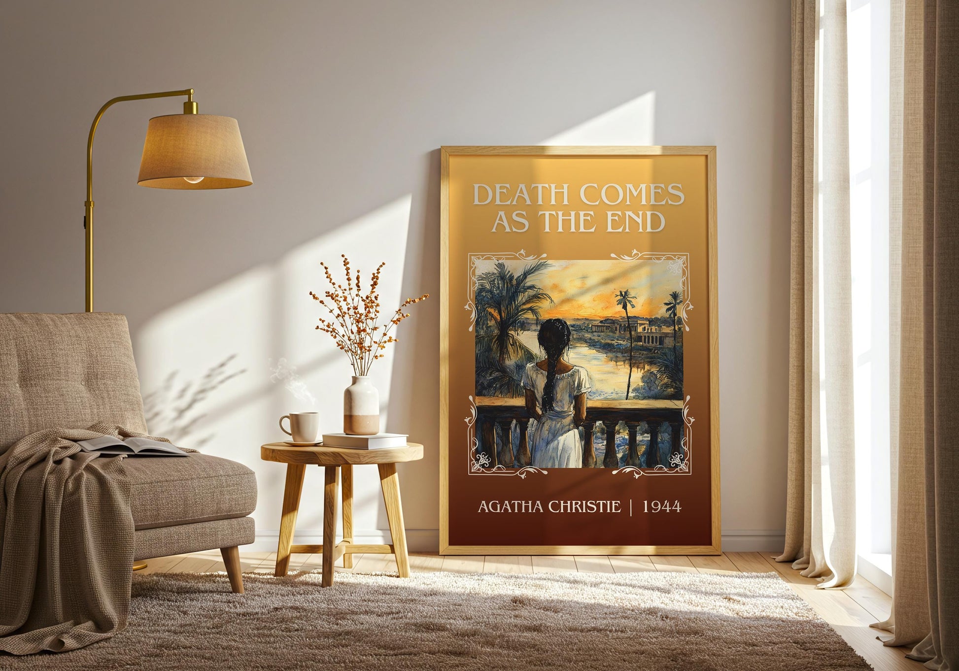 Death Comes At The End by Agatha Christie High Quality Poster Print.Free Delivery Wall Art. Author&Blurb Book/Novel Minimalist Gift