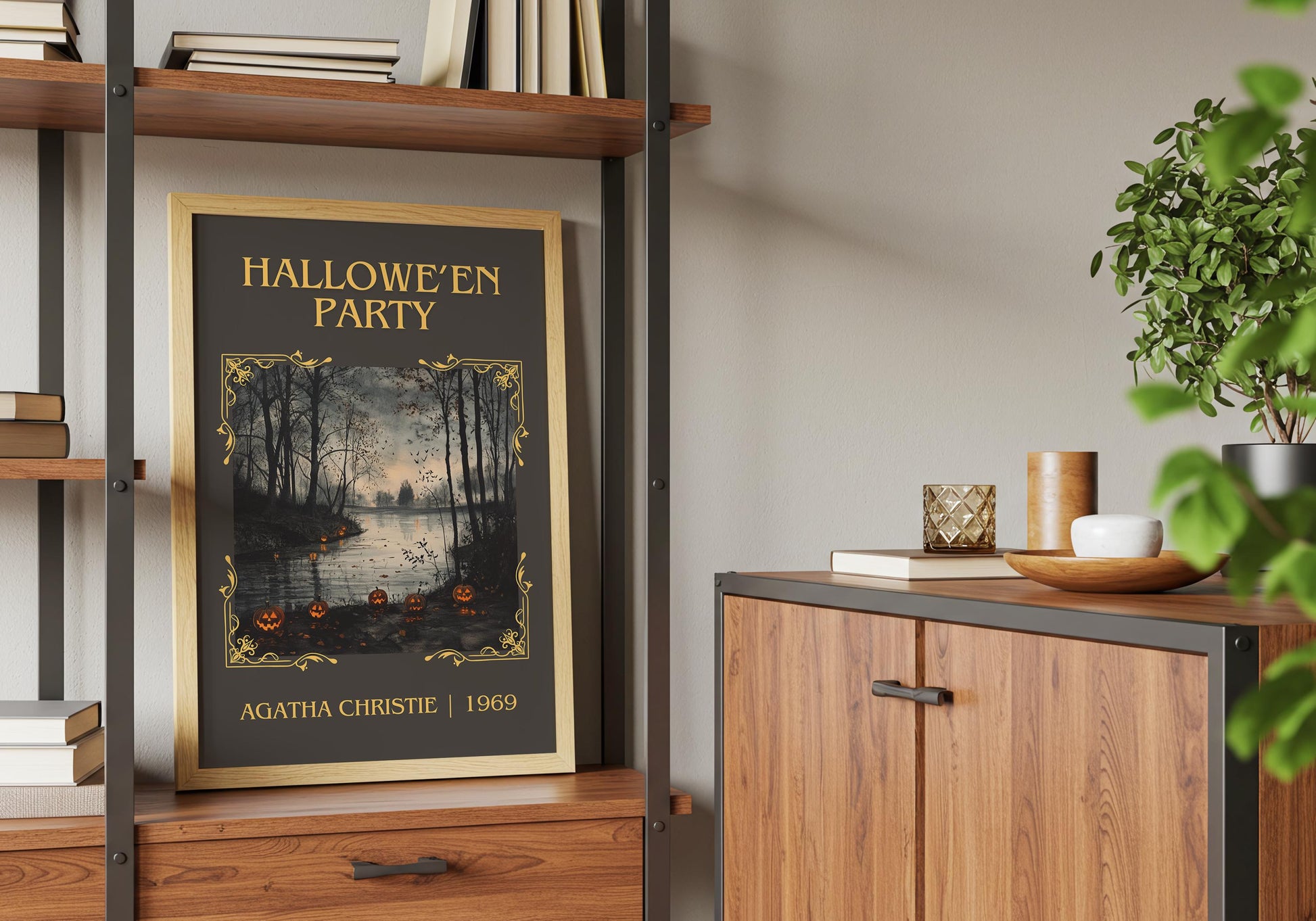 Hallowe'en Party by Agatha Christie High Quality Poster Print.Free Delivery Wall Art-Author&Blurb Book/Novel Minimalist Home Gift Cover
