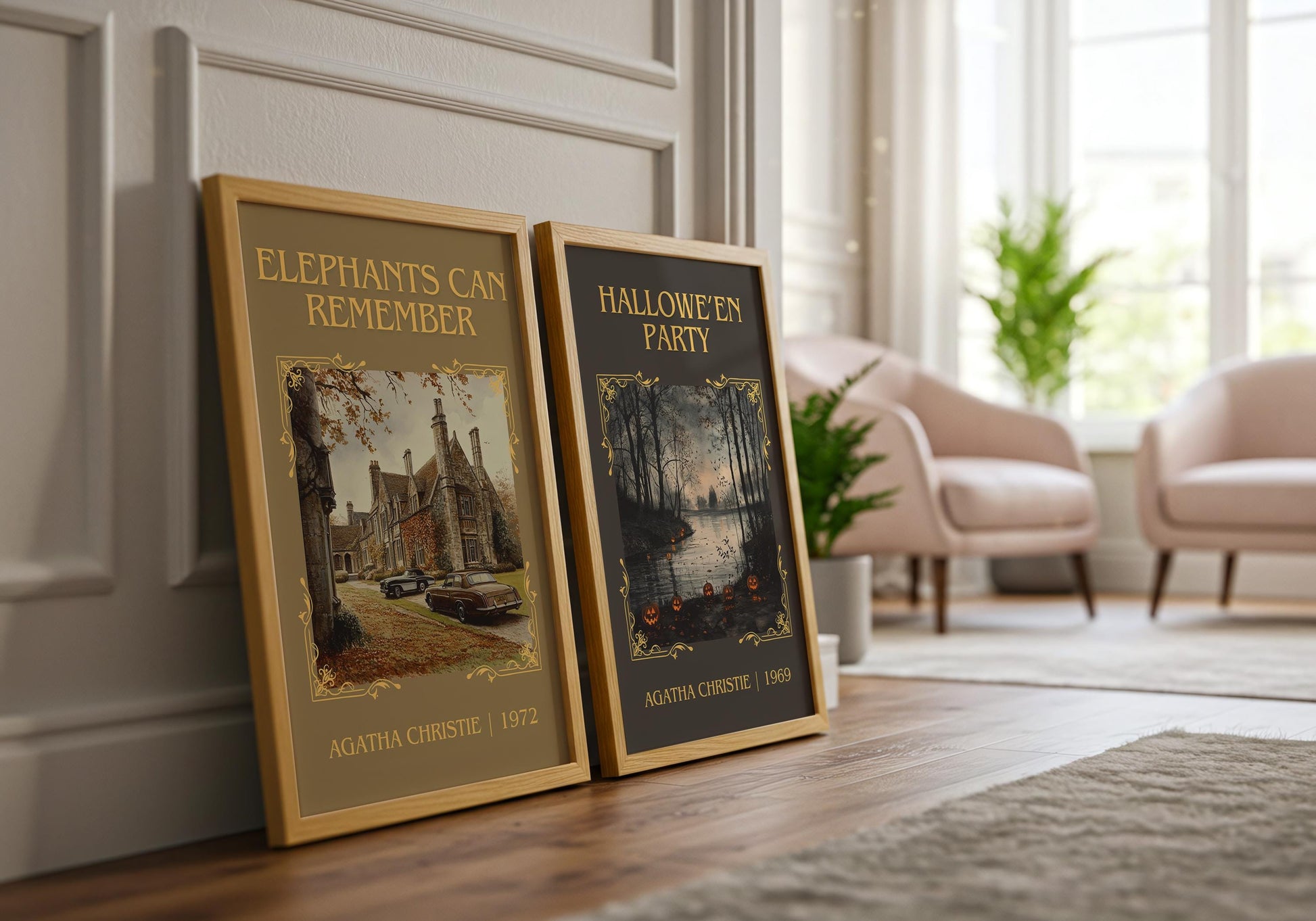 Hallowe'en Party by Agatha Christie High Quality Poster Print.Free Delivery Wall Art-Author&Blurb Book/Novel Minimalist Home Gift Cover