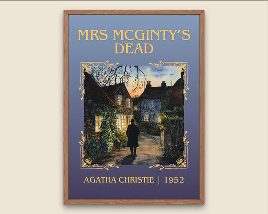 Mrs McGinty's Dead by Agatha Christie High Quality Poster Print.Free Delivery Wall Art-Author&Blurb Book/Novel Minimalist Home Gift Cover