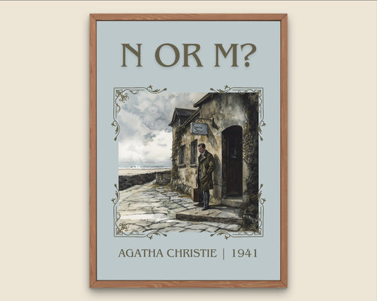 N Or M? by Agatha Christie High Quality Poster Print.Free Delivery Wall Art-Author&Blurb Book/Novel Minimalist Home Gift Cover Decor
