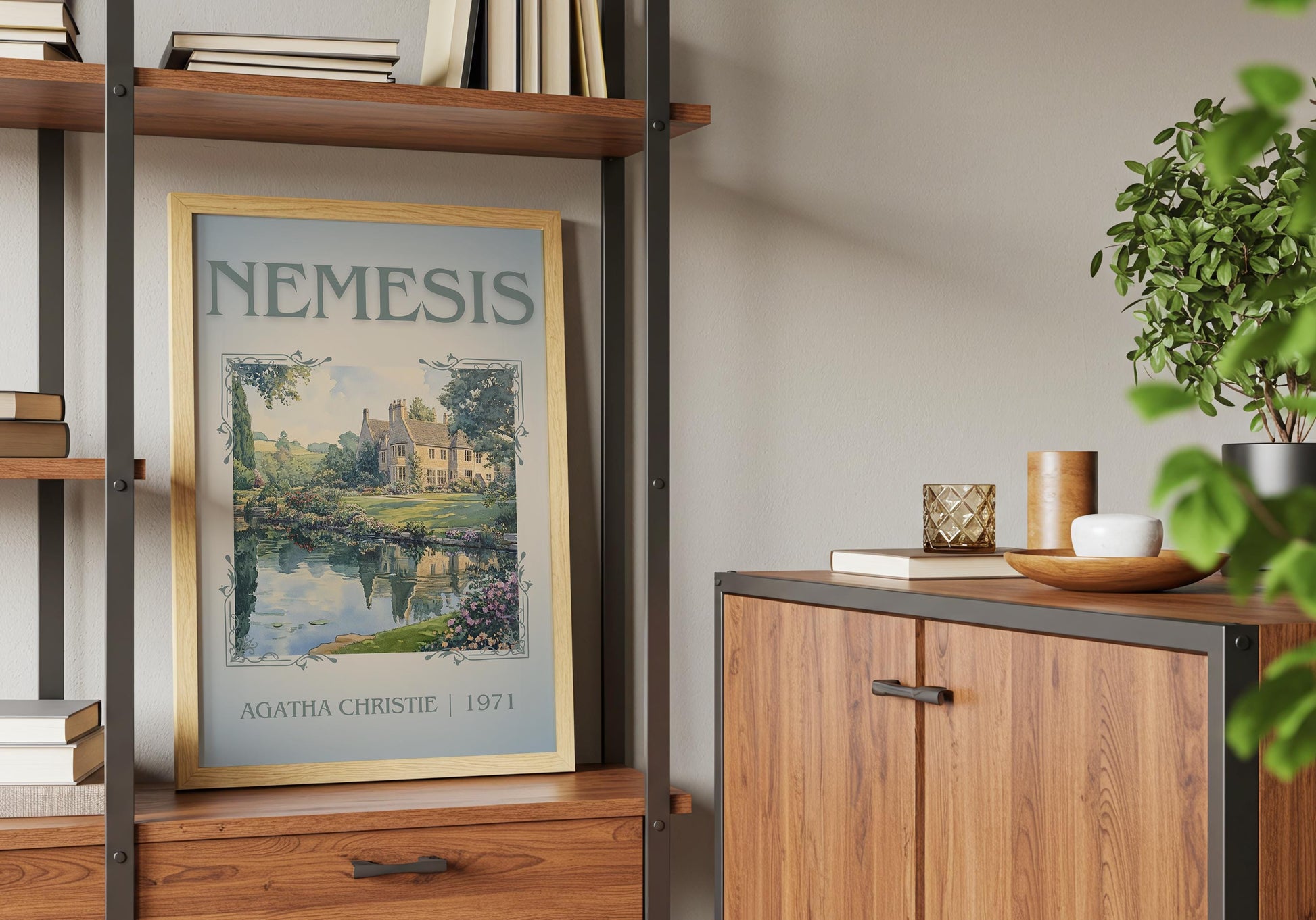 Nemesis by Agatha Christie High Quality Poster Print.Free Delivery Wall Art-Author&Blurb Book/Novel Minimalist Home Gift Cover