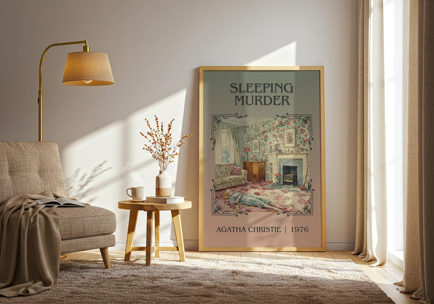 Sleeping Murder by Agatha Christie High Quality Poster Print.Free Delivery Wall Art-Author&Blurb Book Minimalist Home Gift Cover Decor