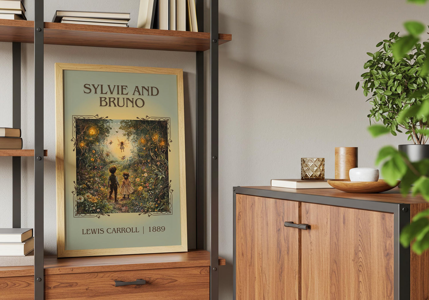 Sylvie And Bruno by Lewis Carroll High Quality Poster Print.Free Delivery Wall Art-Author&Blurb Book/Novel Minimalist Home Gift Cover