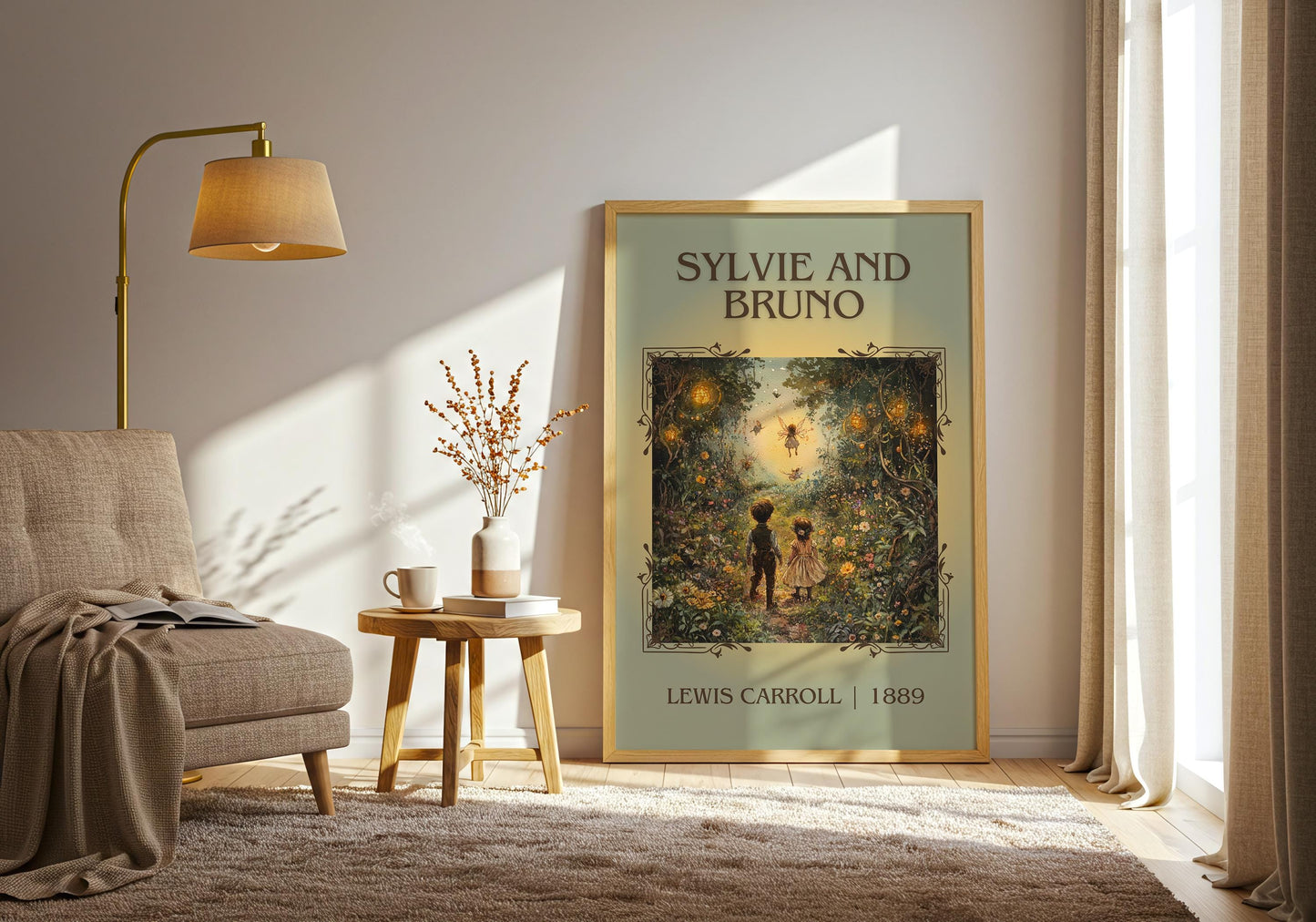 Sylvie And Bruno by Lewis Carroll High Quality Poster Print.Free Delivery Wall Art-Author&Blurb Book/Novel Minimalist Home Gift Cover