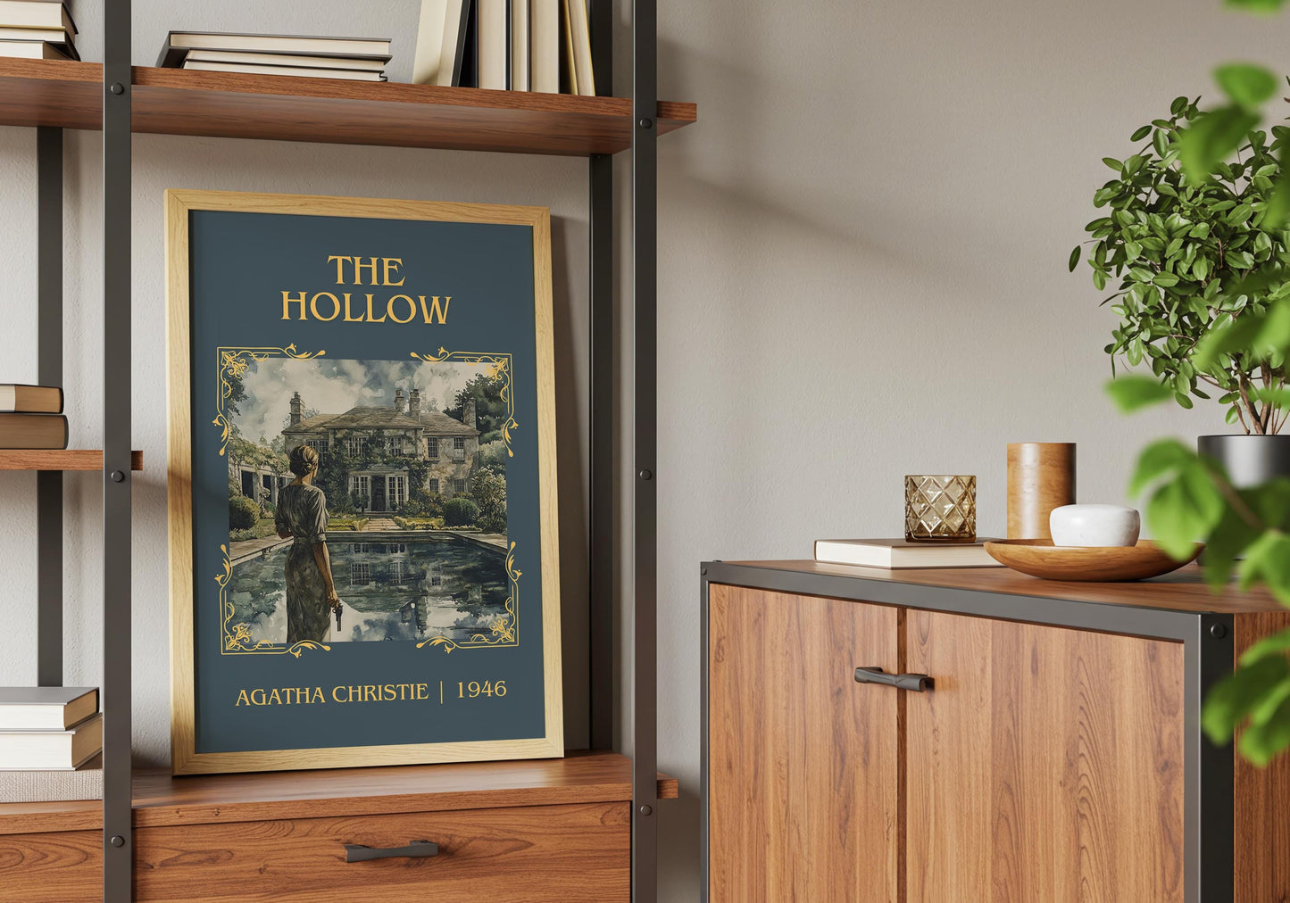 The Hollow by Agatha Christie High Quality Poster Print.Free Delivery Wall Art-Author&Blurb Book Minimalist Home Gift Cover Decor