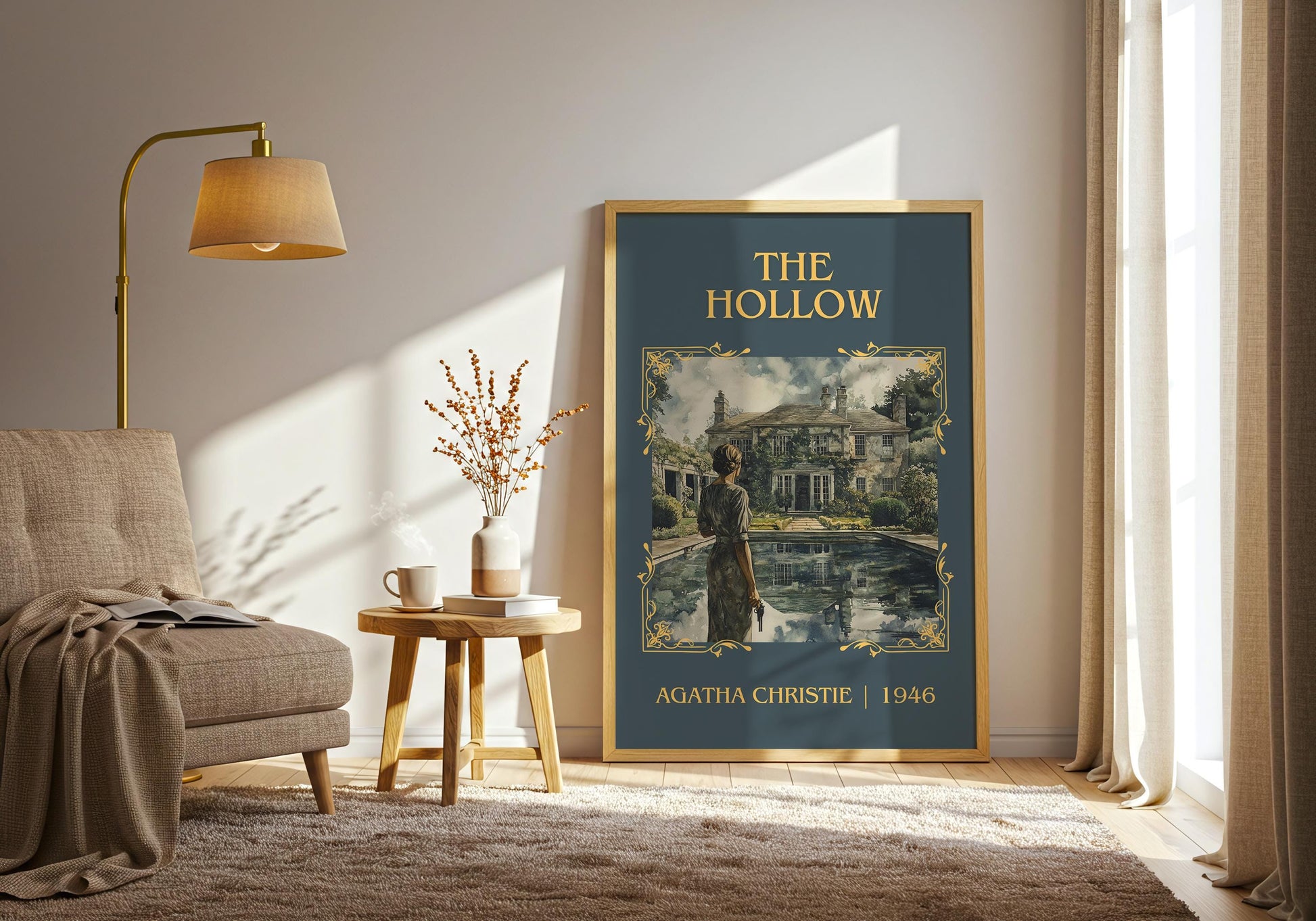 The Hollow by Agatha Christie High Quality Poster Print.Free Delivery Wall Art-Author&Blurb Book Minimalist Home Gift Cover Decor
