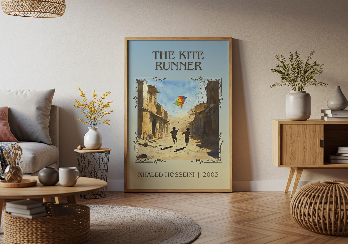 The Kite Runner by Khaled Hosseini High Quality Poster Print.Free Delivery Wall Art-Author&Blurb Book Minimalist Home Gift Cover Decor