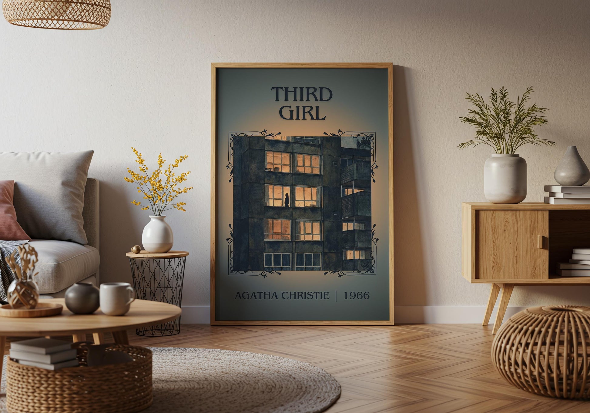 Third Girl by Agatha Christie High Quality Poster Print.Free Delivery Wall Art-Author&Blurb Book Minimalist Home Gift Cover Decor