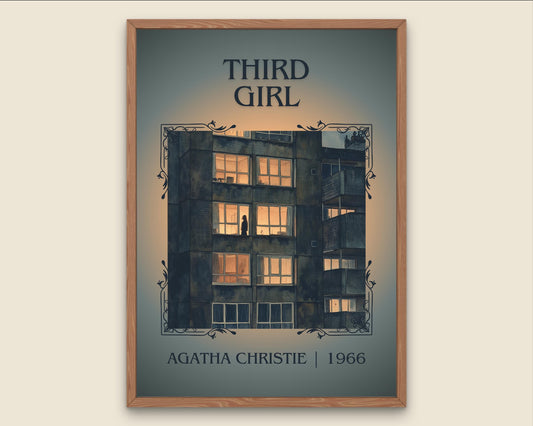 Third Girl by Agatha Christie High Quality Poster Print.Free Delivery Wall Art-Author&Blurb Book Minimalist Home Gift Cover Decor