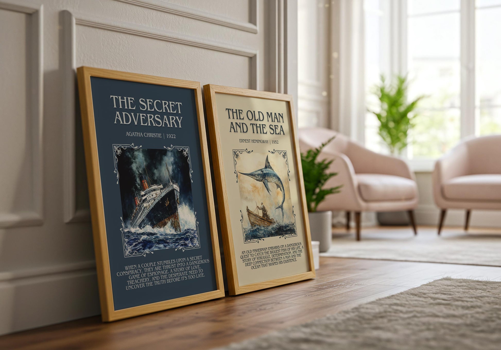 The Secret Adversary by Agatha Christie Descriptive, High Quality Poster Print. Free Delivery Wall Art. Author & Blurb Book Artwork