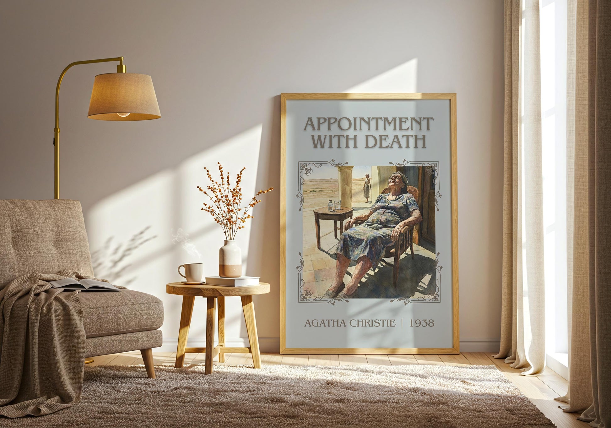 Appointment With Death by Agatha Christie High Quality Poster Print. Free Delivery Wall Art. Author and Blurb Book / Novel Minimalist Art.