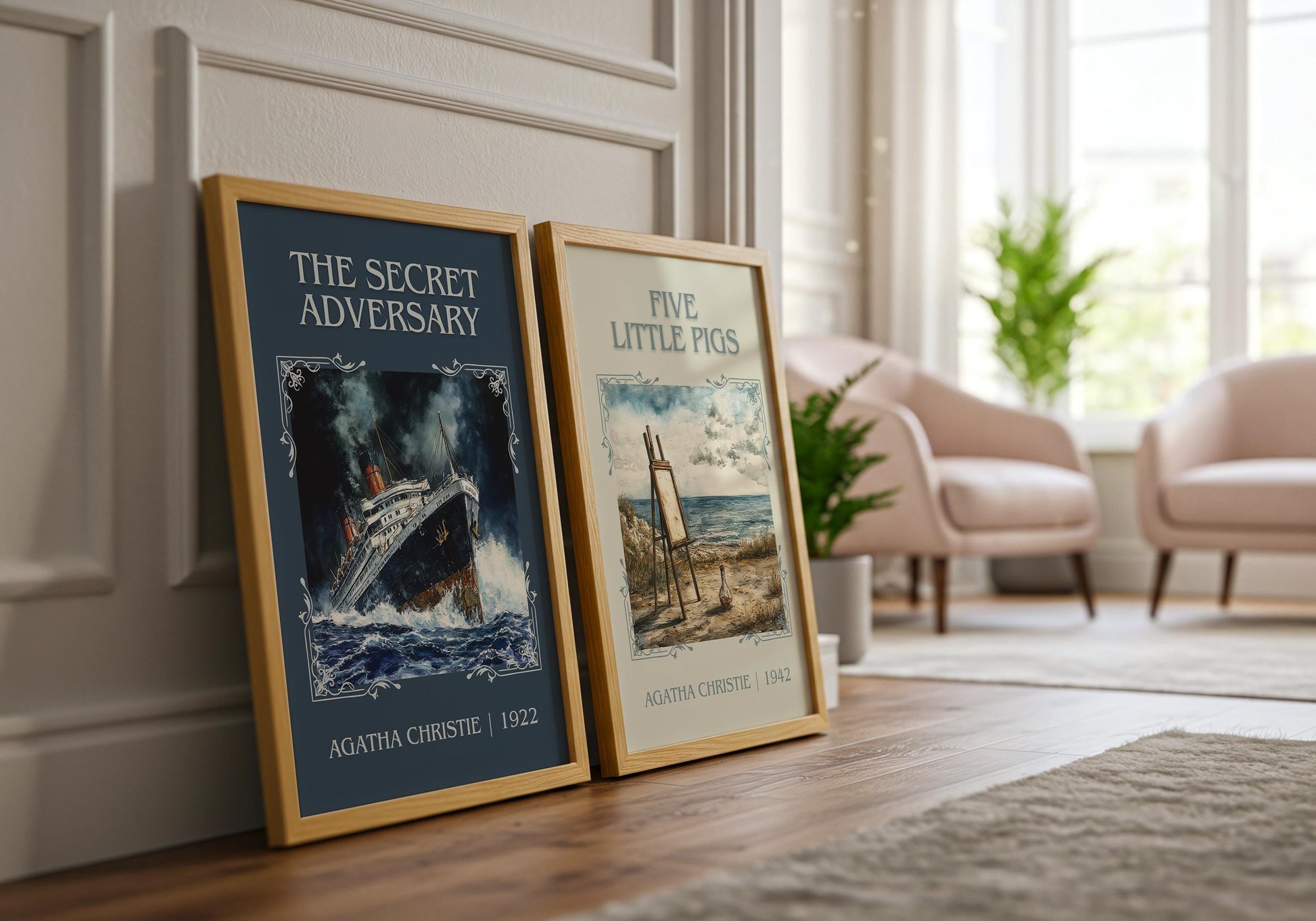 Five Little Pigs by Agatha Christie High Quality Poster Print. Free Delivery Wall Art. Author and Blurb Book / Novel Minimalist Art.