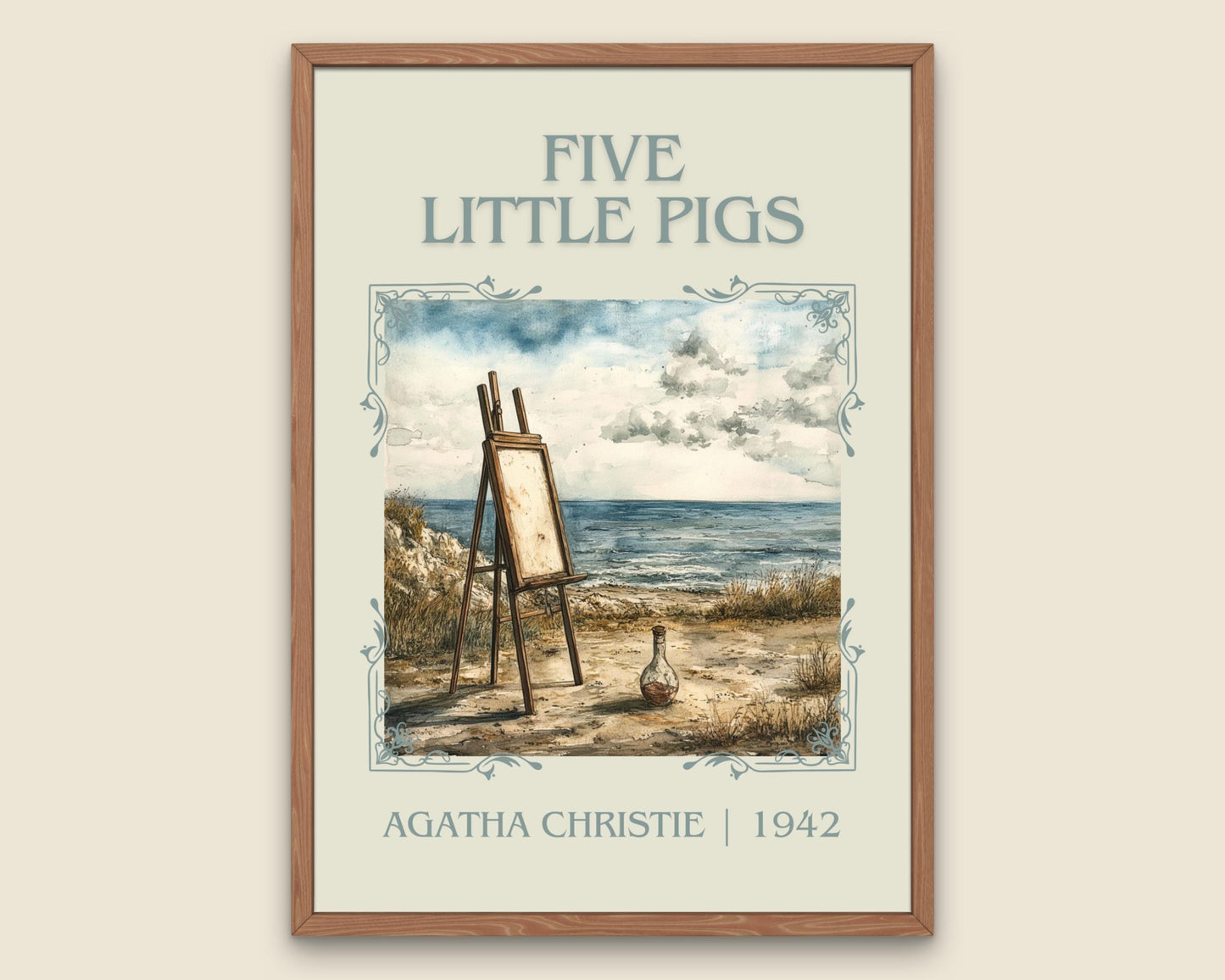 Five Little Pigs by Agatha Christie High Quality Poster Print. Free Delivery Wall Art. Author and Blurb Book / Novel Minimalist Art.