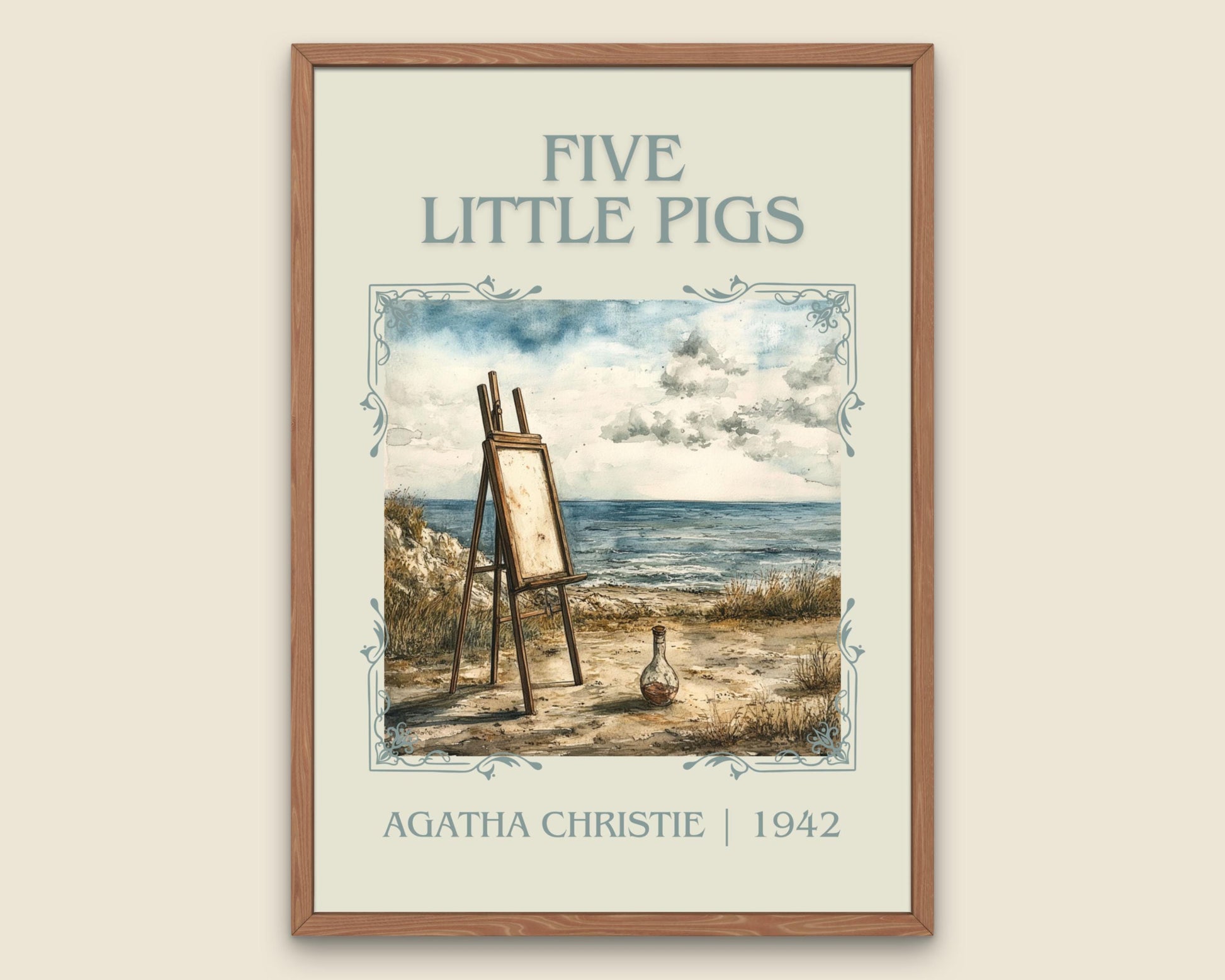 Five Little Pigs by Agatha Christie High Quality Poster Print. Free Delivery Wall Art. Author and Blurb Book / Novel Minimalist Art.