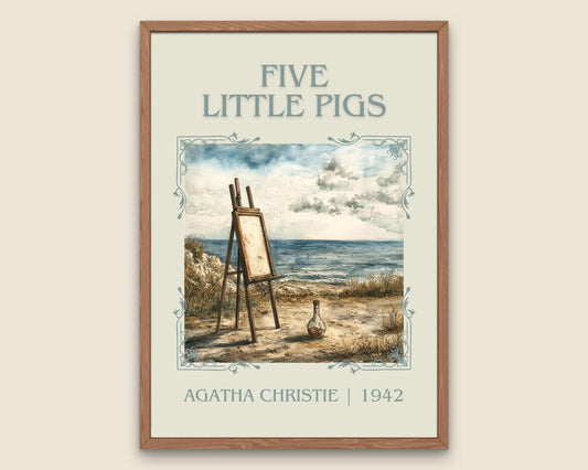 Five Little Pigs by Agatha Christie High Quality Poster Print. Free Delivery Wall Art. Author and Blurb Book / Novel Minimalist Art.