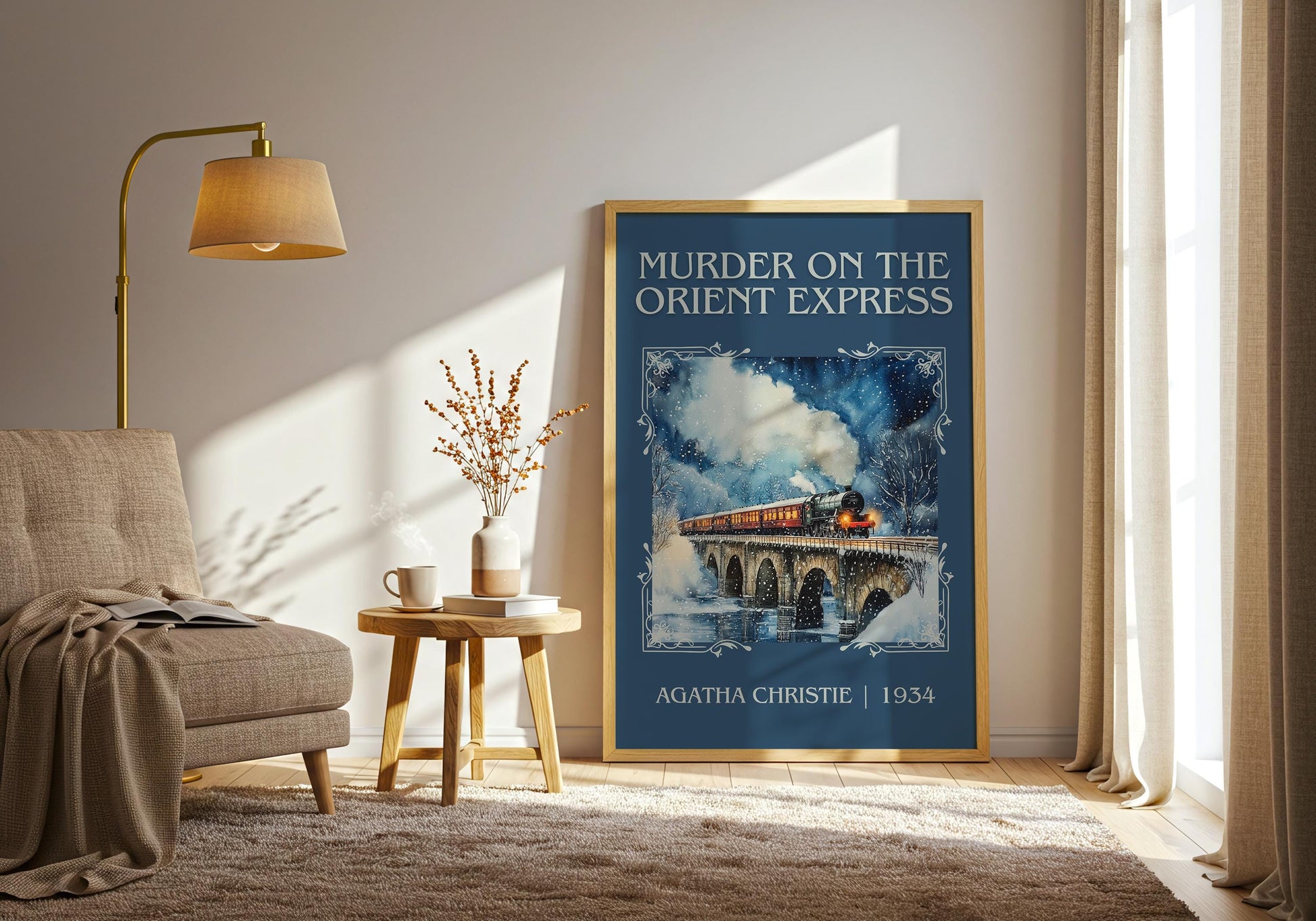 Murder On The Orient Express by Agatha Christie High Quality Poster Print. Free Delivery Wall Art. Author & Blurb Book/Novel Minimalist Art.