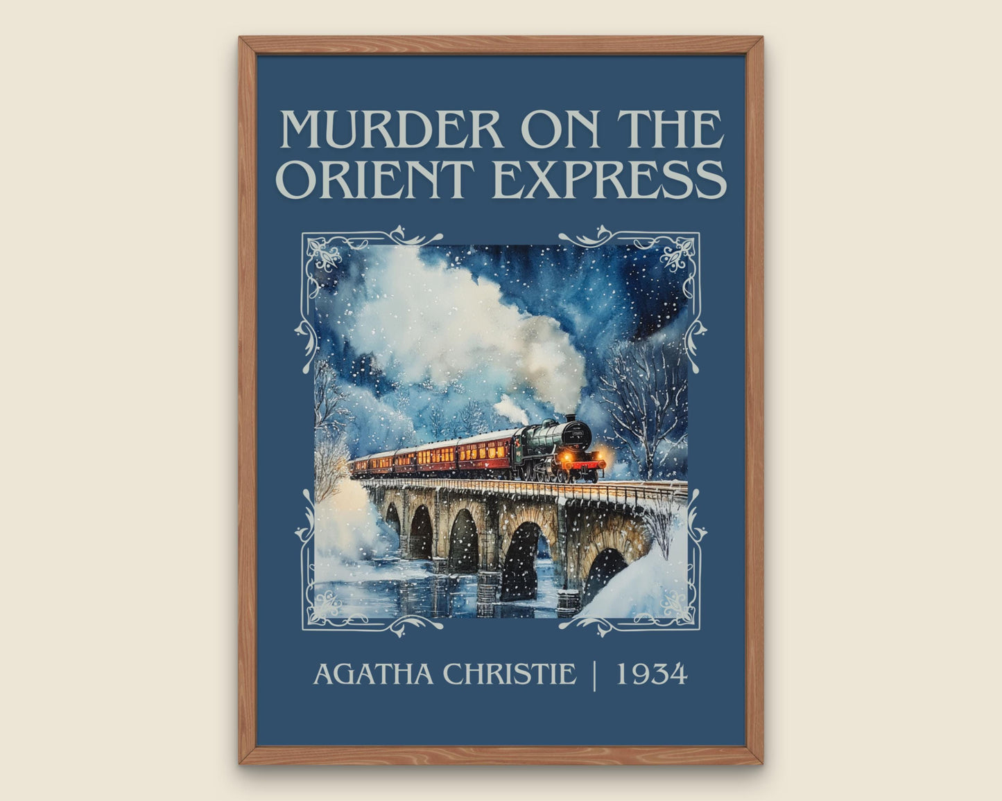 Murder On The Orient Express by Agatha Christie High Quality Poster Print. Free Delivery Wall Art. Author & Blurb Book/Novel Minimalist Art.