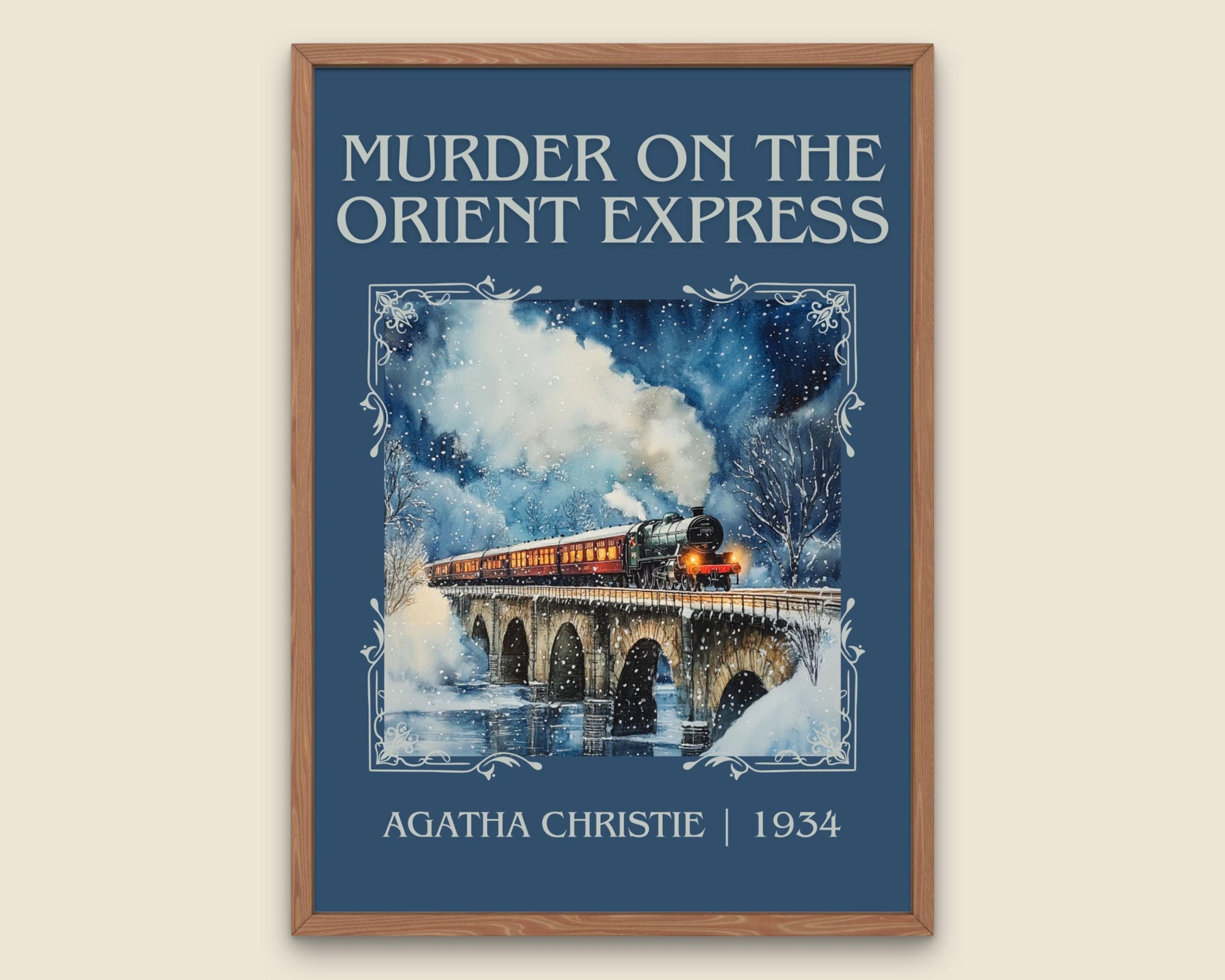 Murder On The Orient Express by Agatha Christie High Quality Poster Print. Free Delivery Wall Art. Author & Blurb Book/Novel Minimalist Art.