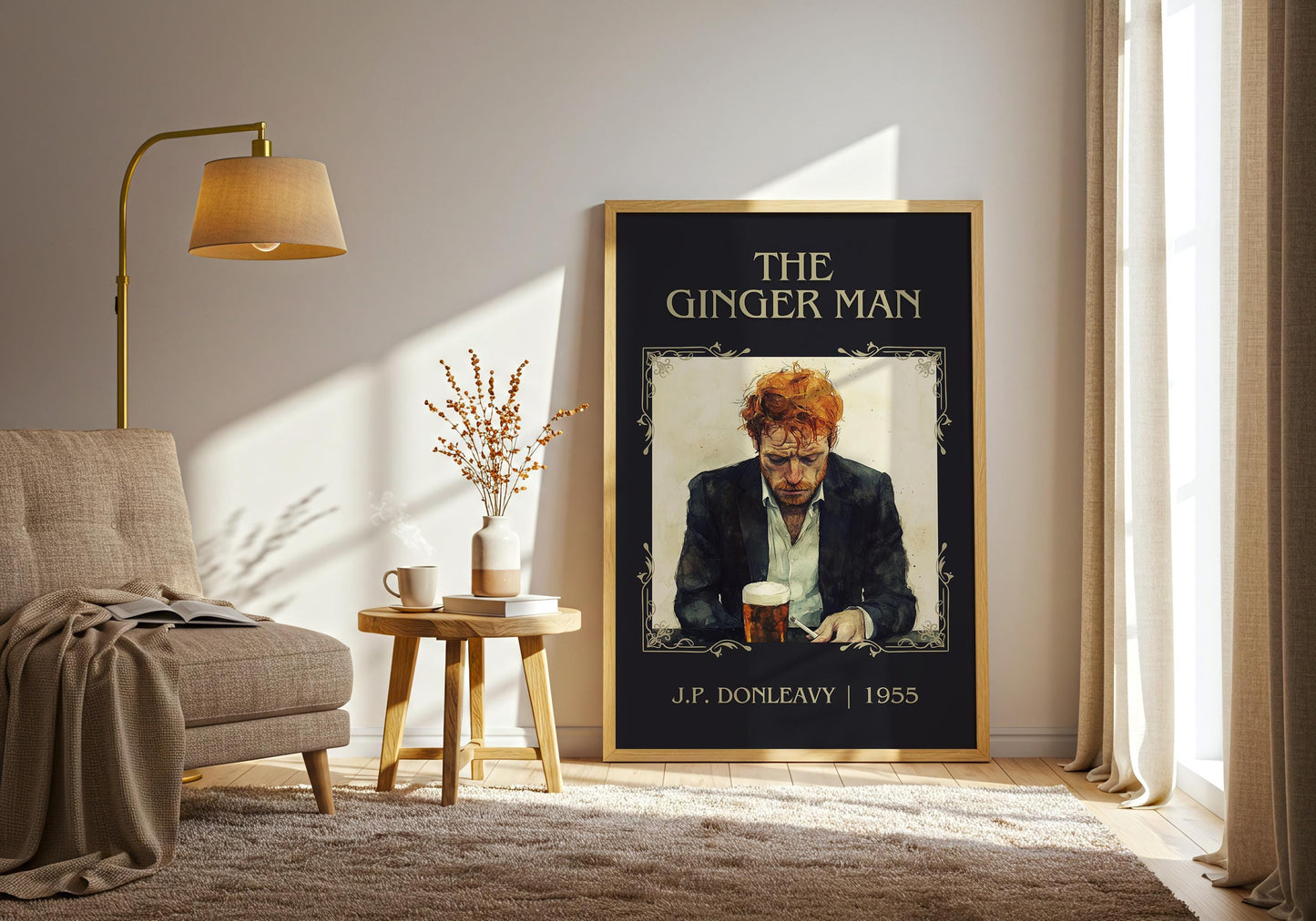The Ginger Man by J.P. Donleavy High Quality Poster Print. Free Delivery Wall Art. Author & Blurb Book/Novel Minimalist Art.