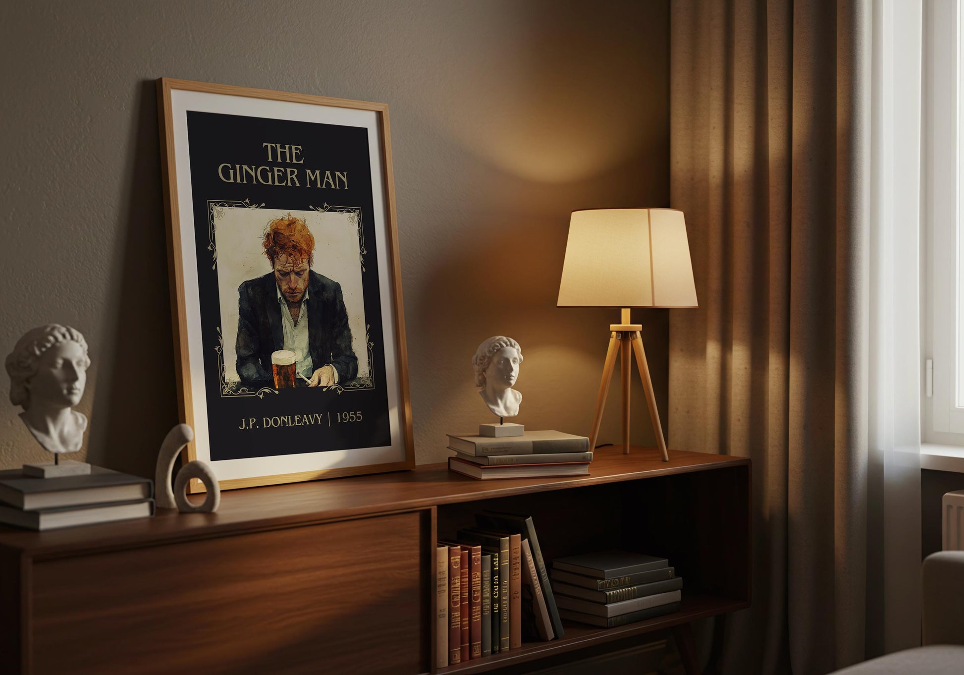 The Ginger Man by J.P. Donleavy High Quality Poster Print. Free Delivery Wall Art. Author & Blurb Book/Novel Minimalist Art.