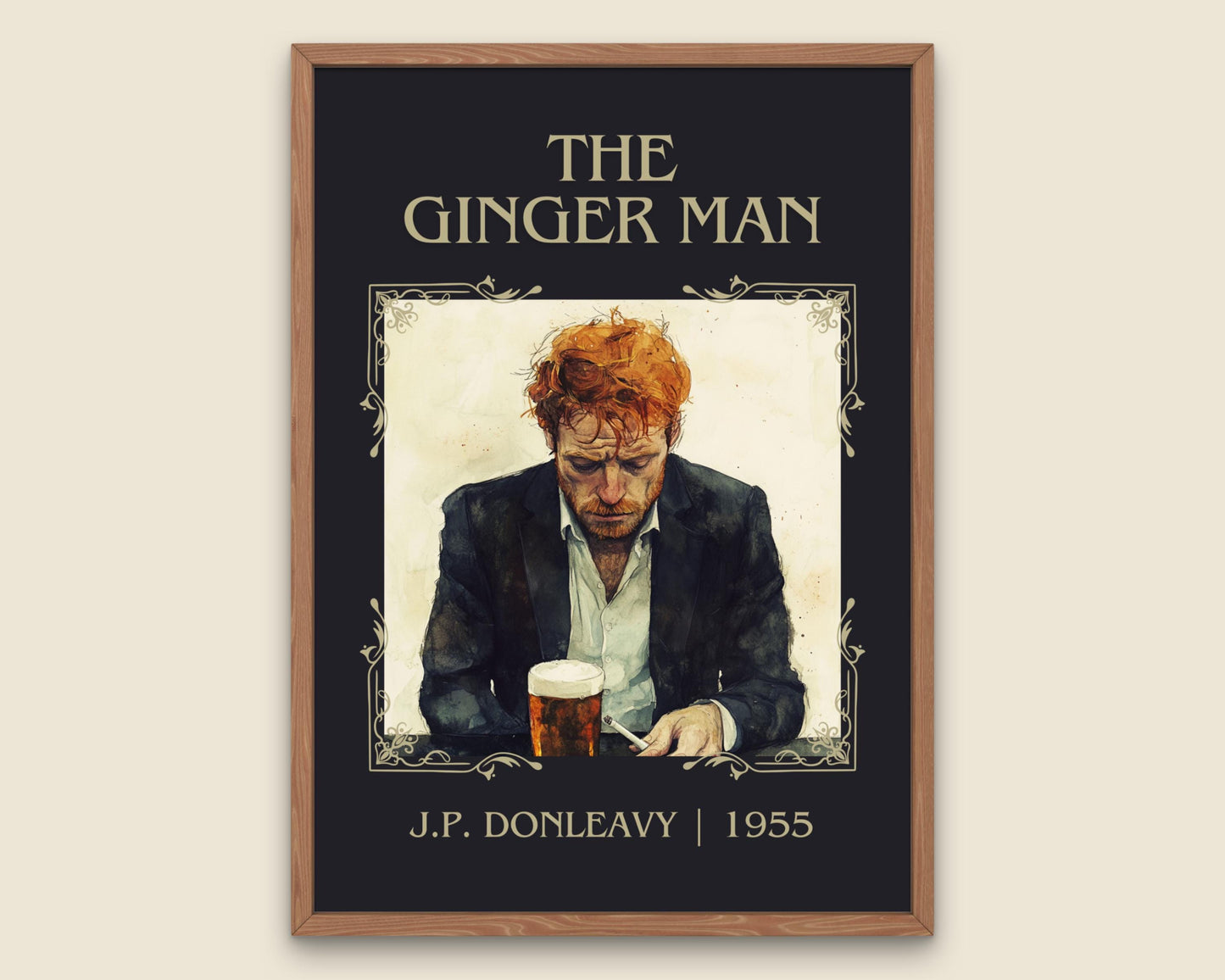 The Ginger Man by J.P. Donleavy High Quality Poster Print. Free Delivery Wall Art. Author & Blurb Book/Novel Minimalist Art.
