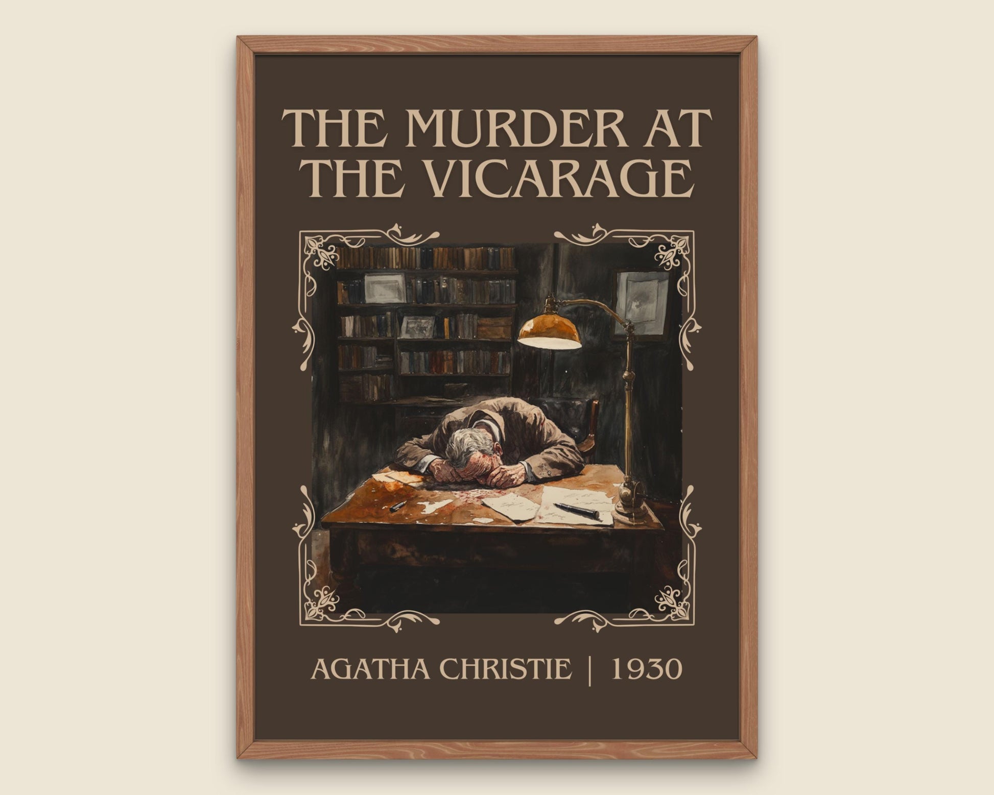 The Murder At The Vicarage by Agatha Christie High Quality Poster Print. Free Delivery Wall Art. Author & Blurb Book/Novel Minimalist Art.