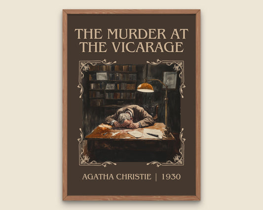 The Murder At The Vicarage by Agatha Christie High Quality Poster Print. Free Delivery Wall Art. Author & Blurb Book/Novel Minimalist Art.