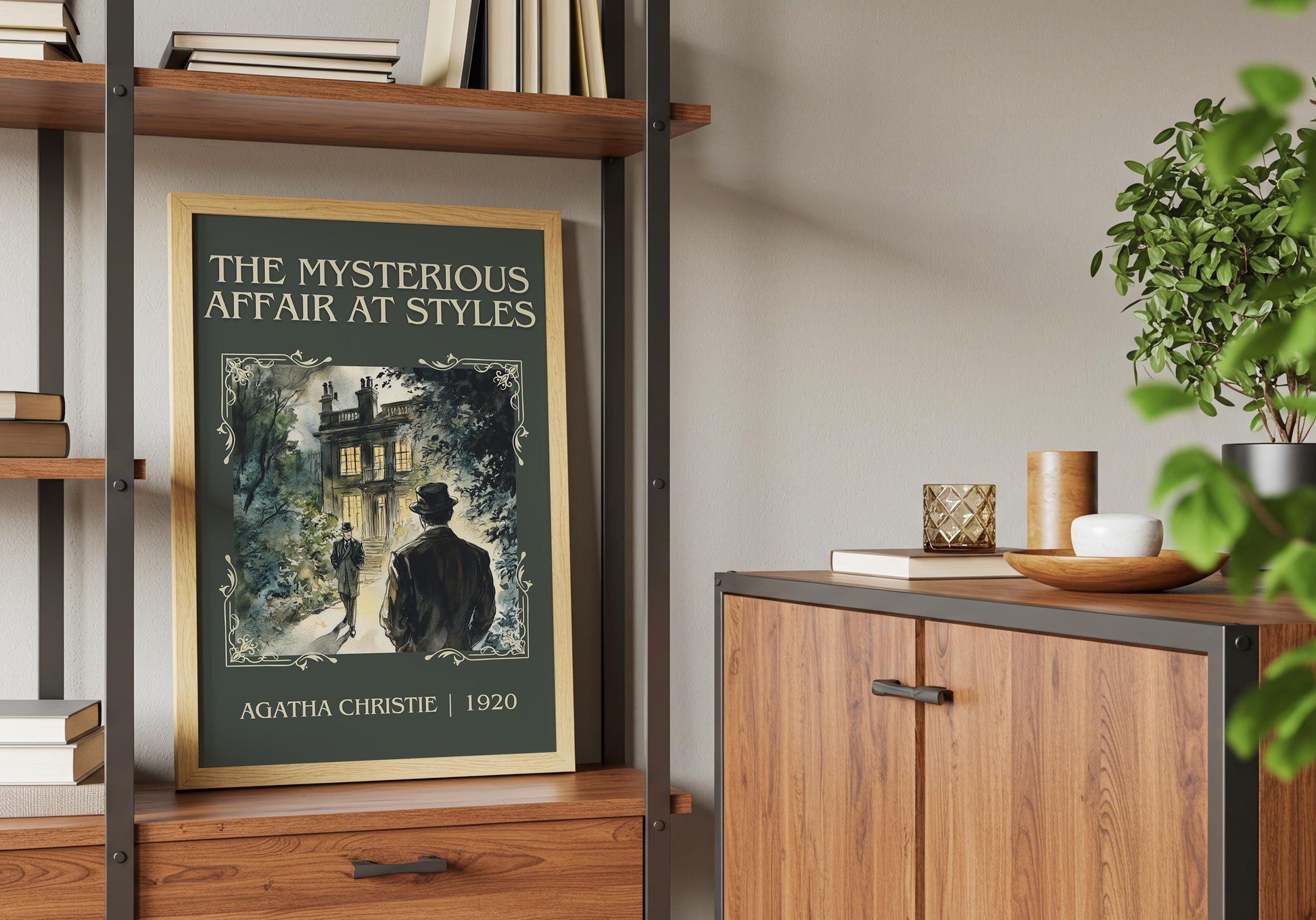 The Mysterious Affair At Styles by Agatha Christie High Quality Poster Print. Free Delivery Wall Art. Author&Blurb Book/Novel Minimalist Art