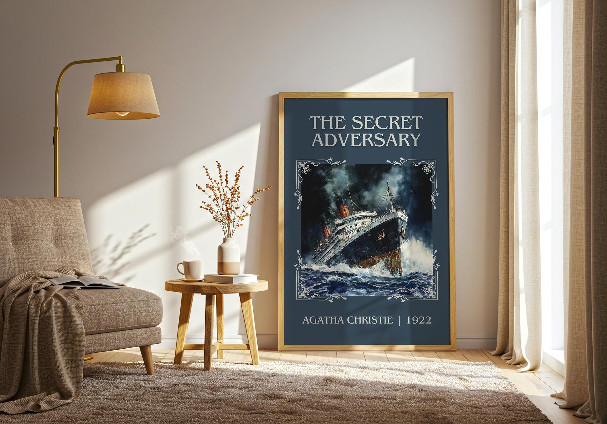 The Secret Adversary by Agatha Christie High Quality Poster Print. Free Delivery Wall Art. Author & Blurb Book/Novel Minimalist Art Gift