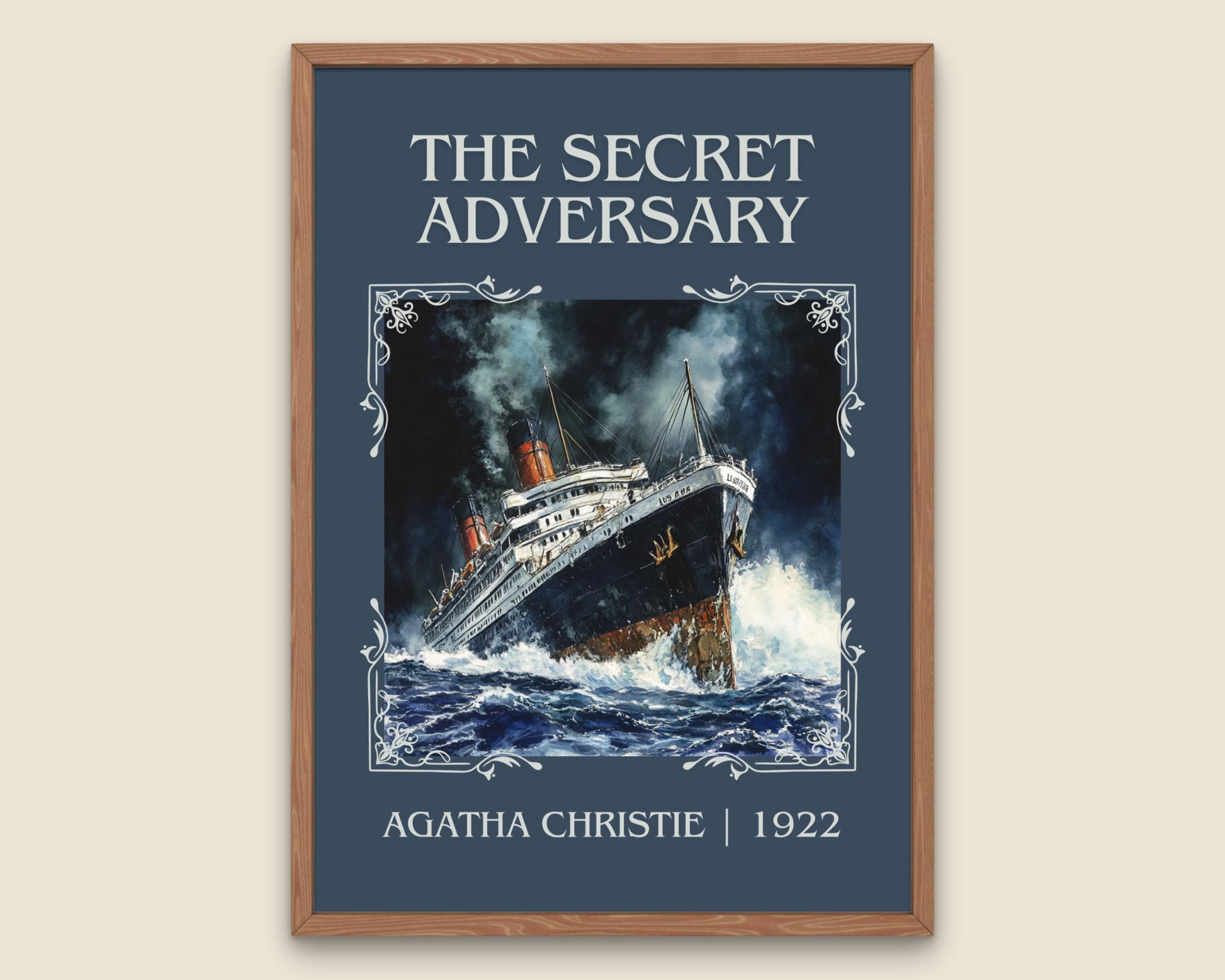 The Secret Adversary by Agatha Christie High Quality Poster Print. Free Delivery Wall Art. Author & Blurb Book/Novel Minimalist Art Gift