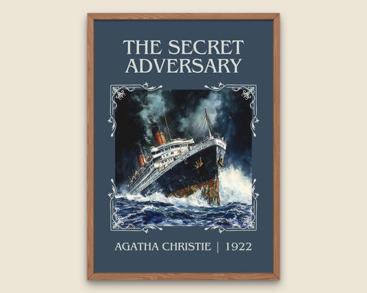 The Secret Adversary by Agatha Christie High Quality Poster Print. Free Delivery Wall Art. Author & Blurb Book/Novel Minimalist Art Gift
