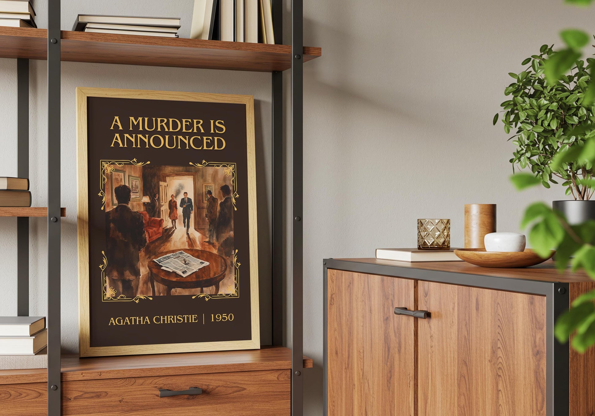 A Murder Is Announced by Agatha Christie High Quality Poster Print. Free Delivery Wall Art. Author & Blurb Book/Novel Minimalist Art Gift