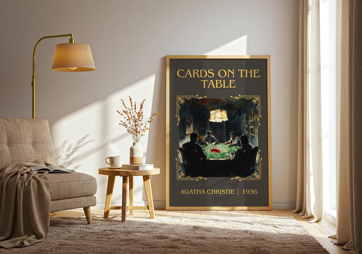 Cards On The Table by Agatha Christie High Quality Poster Print. Free Delivery Wall Art. Author & Blurb Book/Novel Minimalist Art Gift