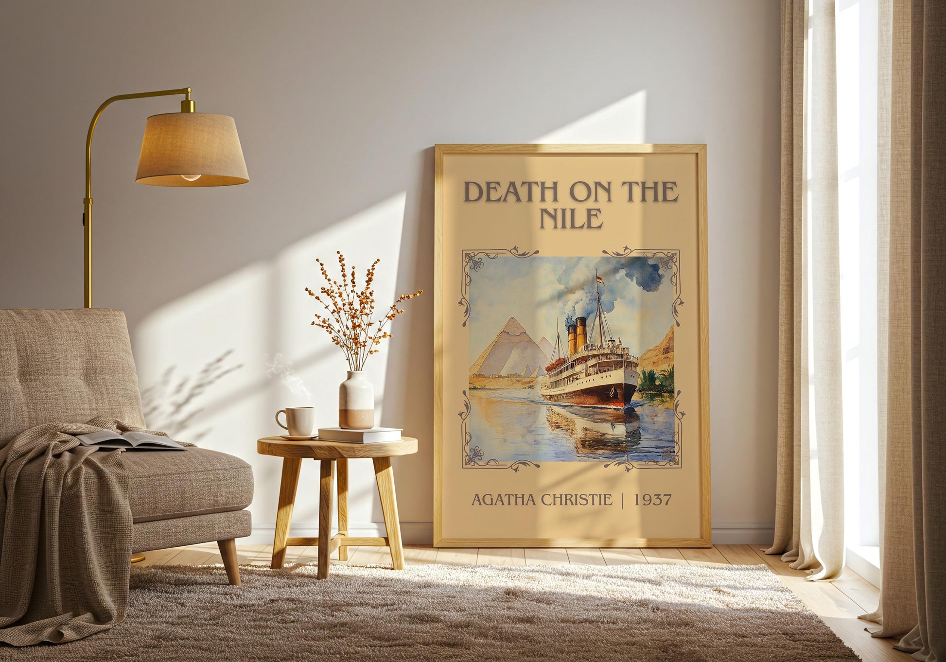 Death On The Nile by Agatha Christie High Quality Poster Print. Free Delivery Wall Art. Author & Blurb Book/Novel Minimalist Art Gift
