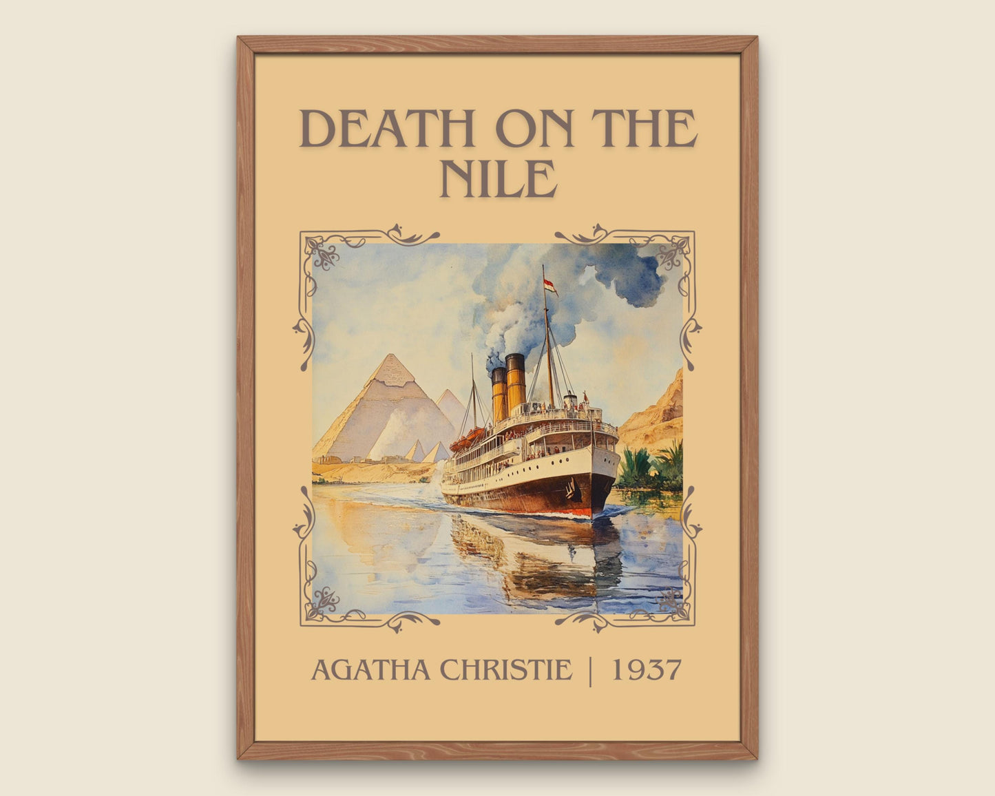 Death On The Nile by Agatha Christie High Quality Poster Print. Free Delivery Wall Art. Author & Blurb Book/Novel Minimalist Art Gift