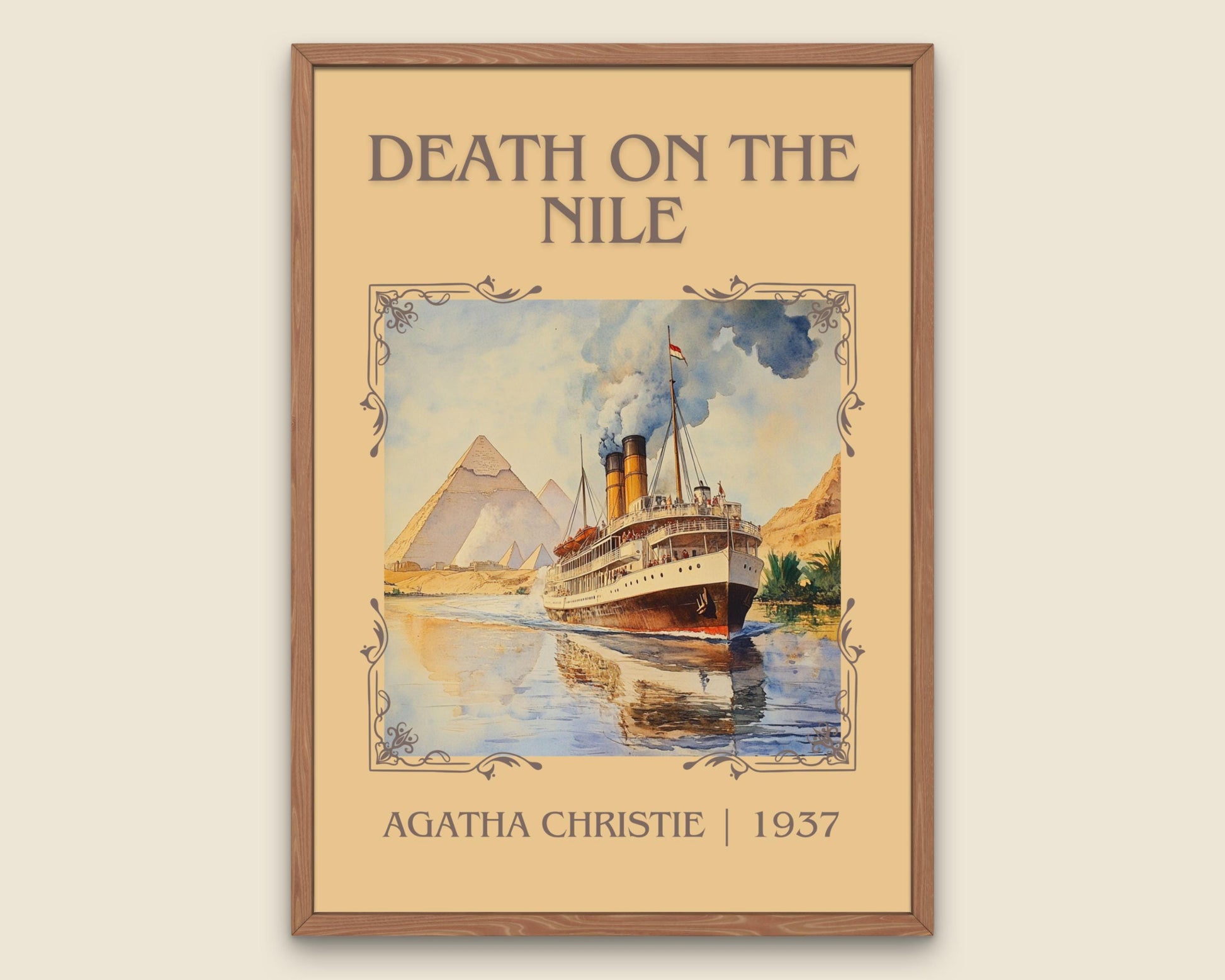 Death On The Nile by Agatha Christie High Quality Poster Print. Free Delivery Wall Art. Author & Blurb Book/Novel Minimalist Art Gift
