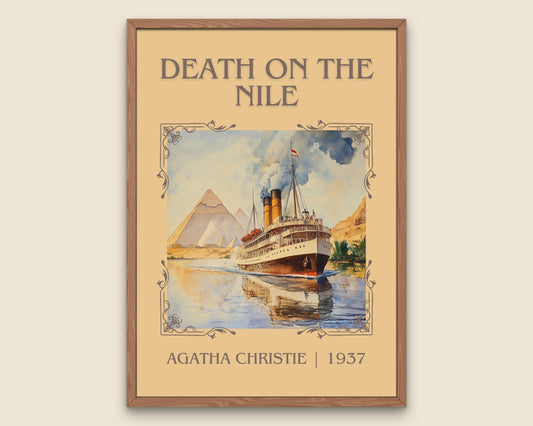 Death On The Nile by Agatha Christie High Quality Poster Print. Free Delivery Wall Art. Author & Blurb Book/Novel Minimalist Art Gift