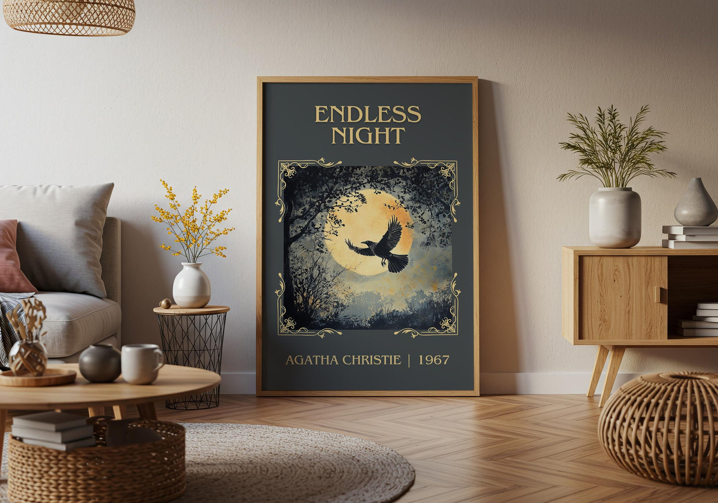 Endless Night by Agatha Christie High Quality Poster Print. Free Delivery Wall Art. Author & Blurb Book/Novel Minimalist Art Gift