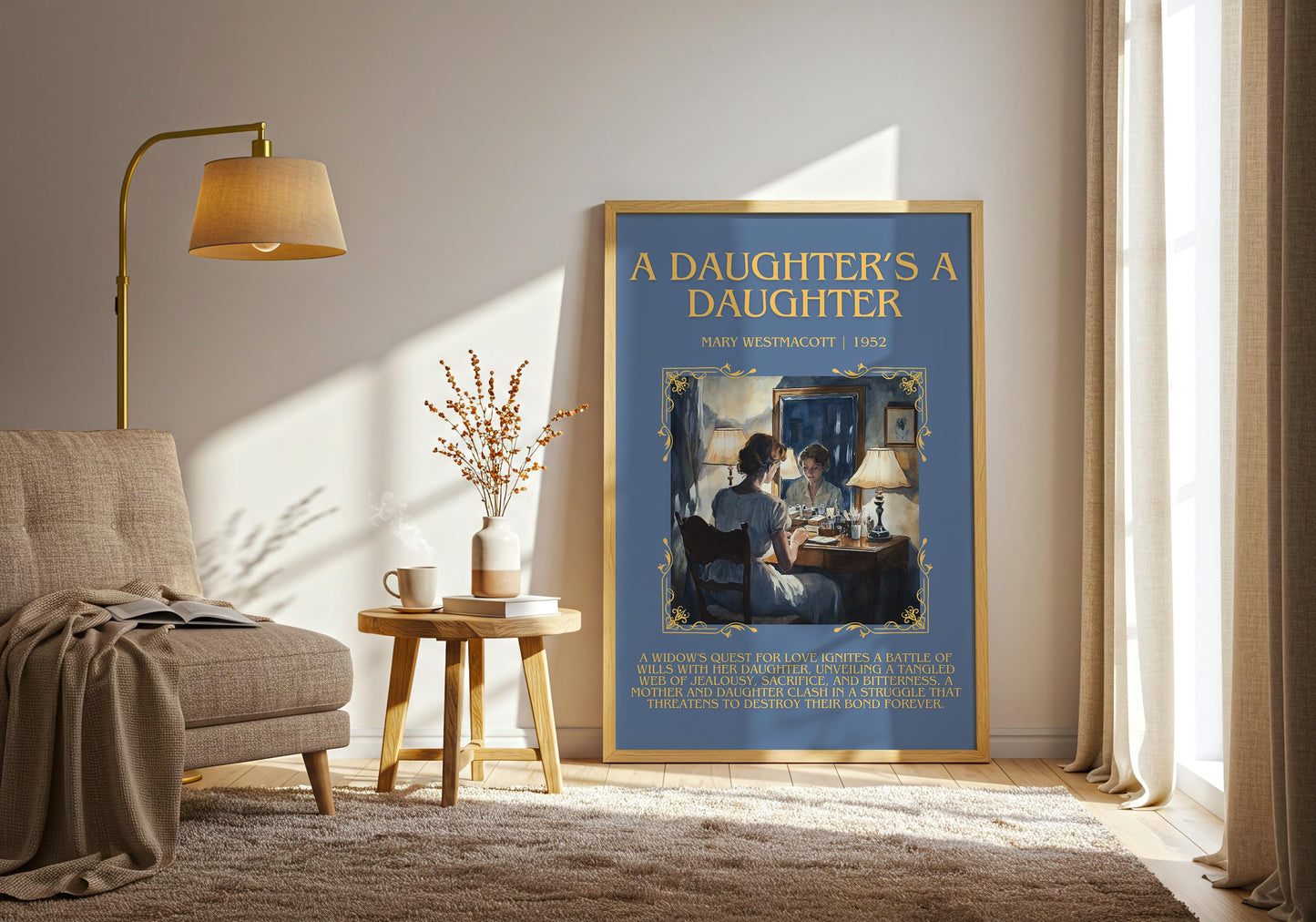 A Daughter's A Daughter by Mary Westmacott Descriptive, High Quality Poster Print.Free Delivery Wall Art. Author & Blurb Book Artwork Cover